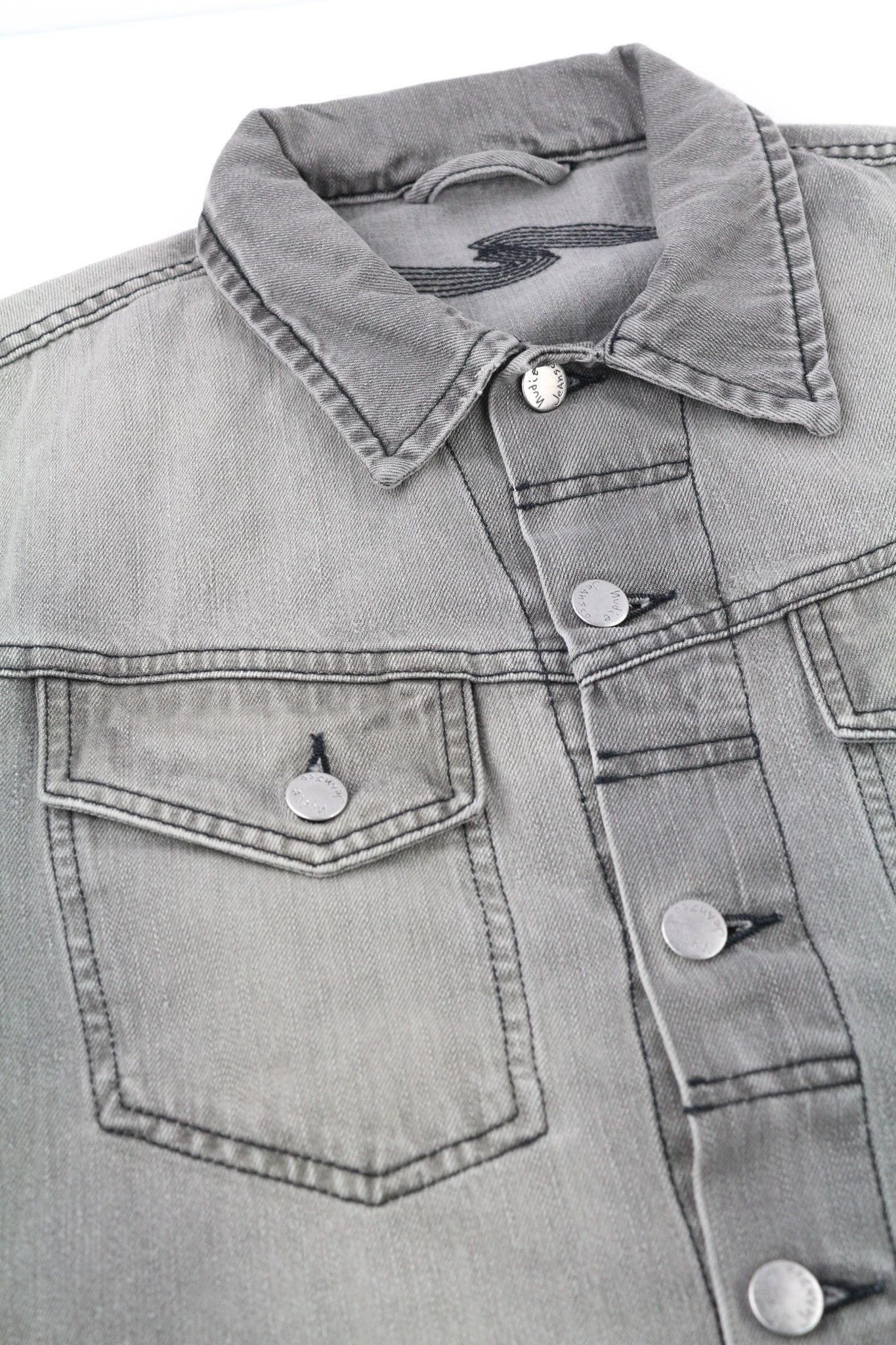 Nudie Jeans CONNY ORG. FOG M Organic Cotton Grey Denim Jacket 80344 Size US M / EU 48-50 / 2 - 8 Thumbnail
