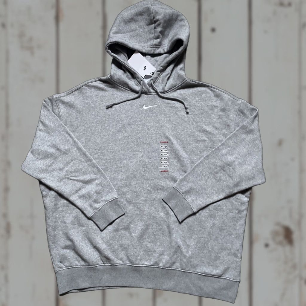 Nike Nike Grey Center Swoosh Check Hoodie Sweatshirt NWT XL Unisex Adults Pullover Logo 90s Streetwear HipHop Rap Style Size US XL / EU 56 / 4 - 1 Thumbnail