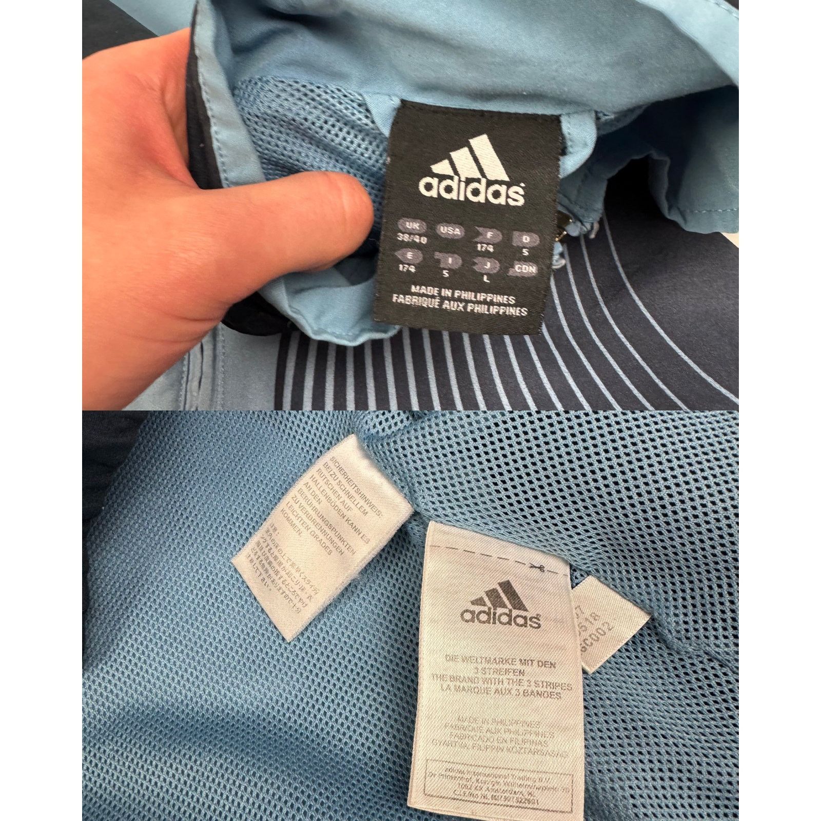 Adidas Adidas Men's navy blue Logo Full Zip Printed Track Jacket Size US L / EU 52-54 / 3 - 3 Thumbnail