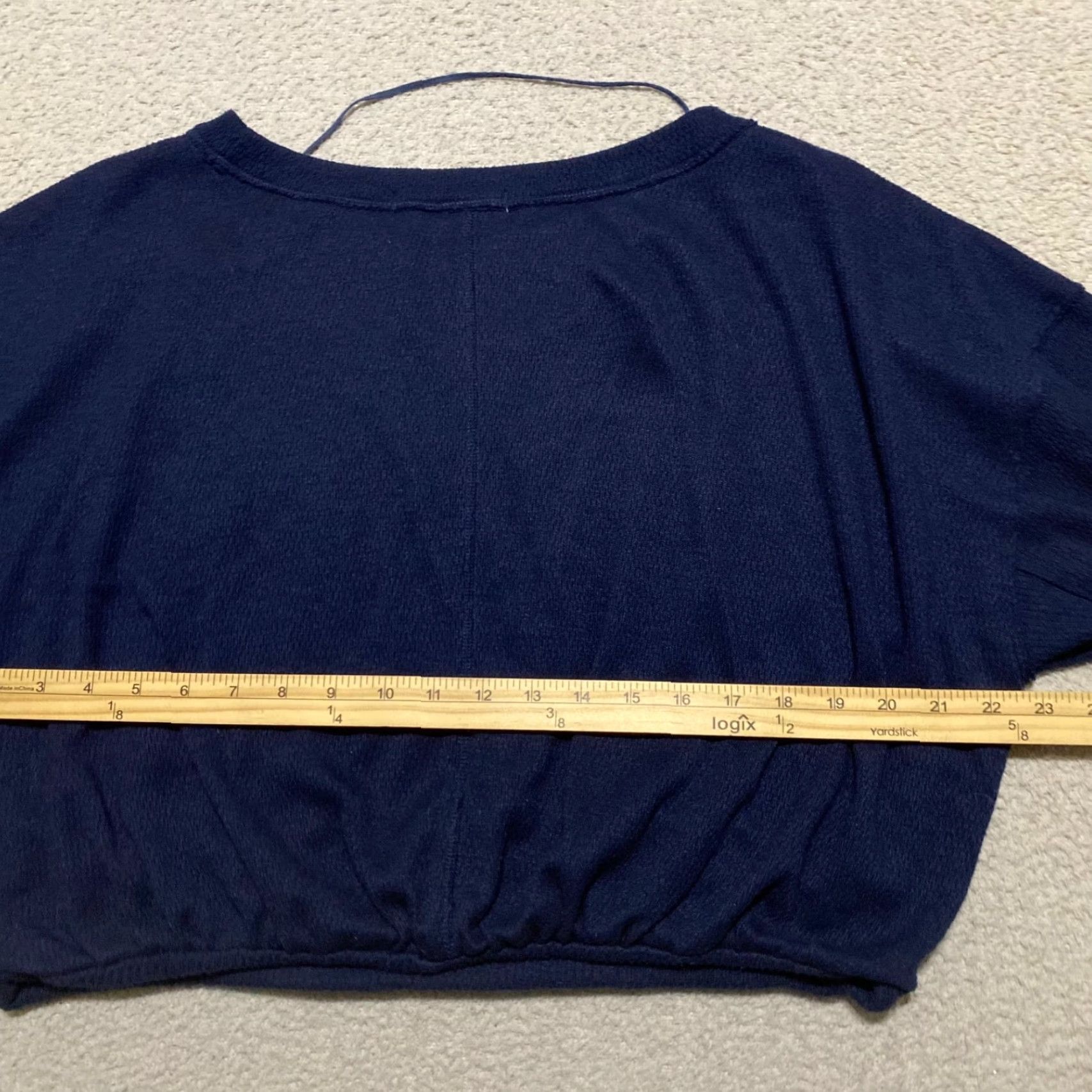 Free People Free People Sweater Womens Medium Blue 3/4 Sleeve Cropped Cuddle Bubble Knit Pullover Bohemian Winter Fall Spring, Regular, Size M Womens Size M / US 6-8 / IT 42-44 - 6 Thumbnail