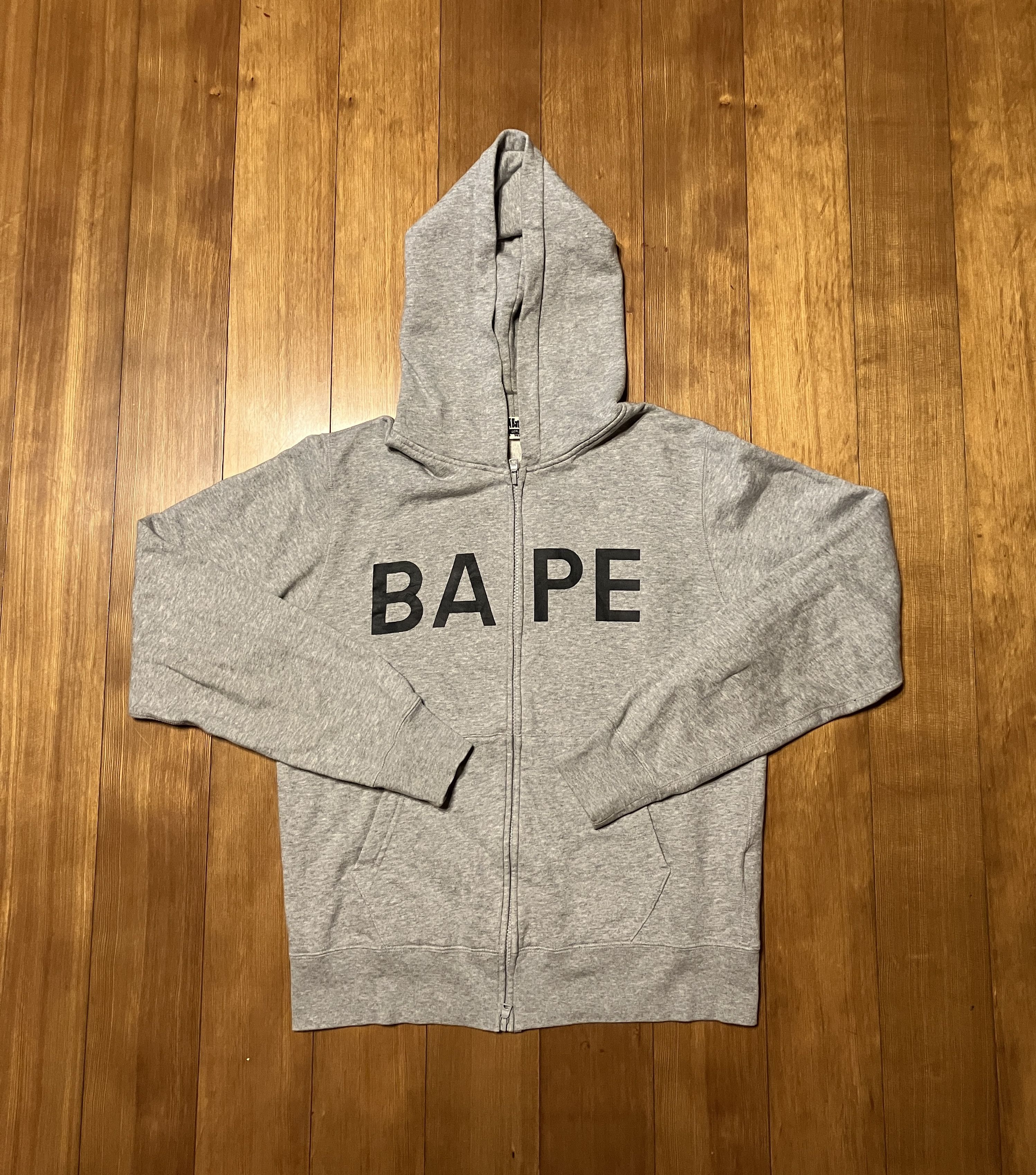 image of Bape Happy New Year Bag Hoodie in Grey, Men's (Size Large)