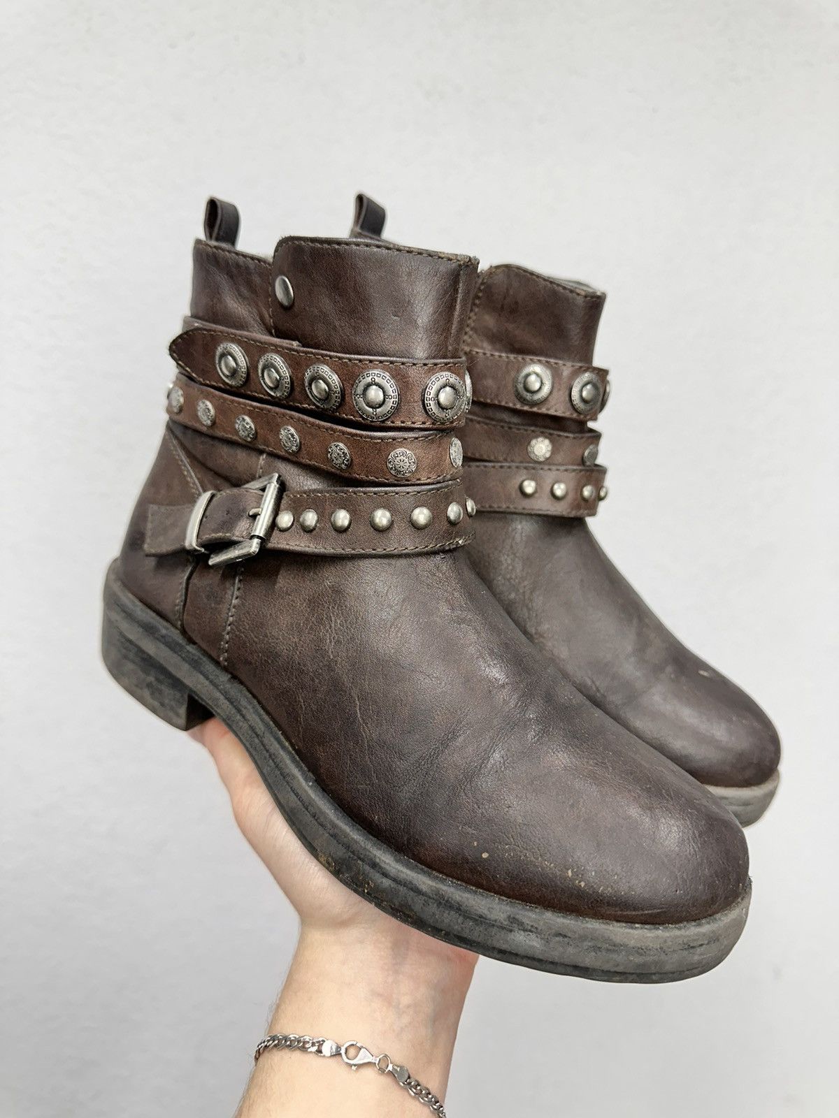 A.S.98 Vintage Leather Boots Ankle Rare AS 98 GUIDI JAPAN KAPITAL Size US 7 / IT 37 - 2 Thumbnail