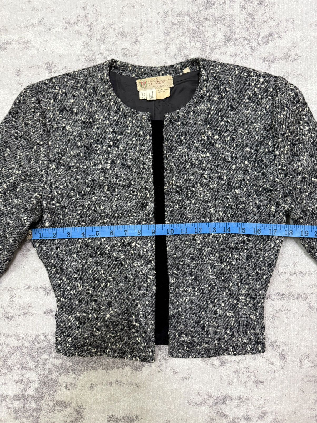 Gucci Vintage Gucci Sparkling Grey Tweed Cropped Jacket Button Up Size S / US 4 / IT 40 - 17 Thumbnail