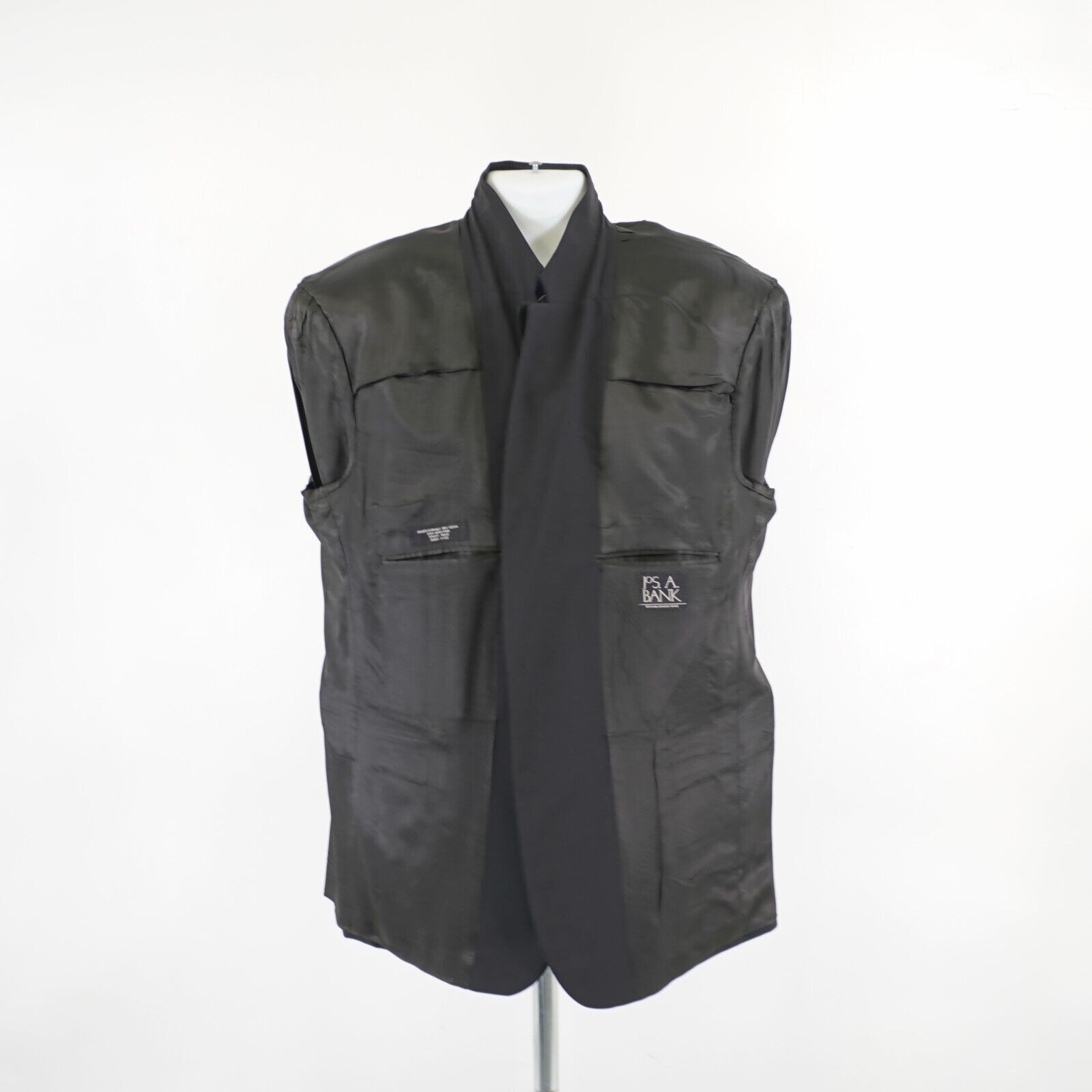 Jos. A. Bank Jos A Bank Worsted Wool Black 2 Button Blazer 44L Tagged 46R Size 44L - 11 Thumbnail