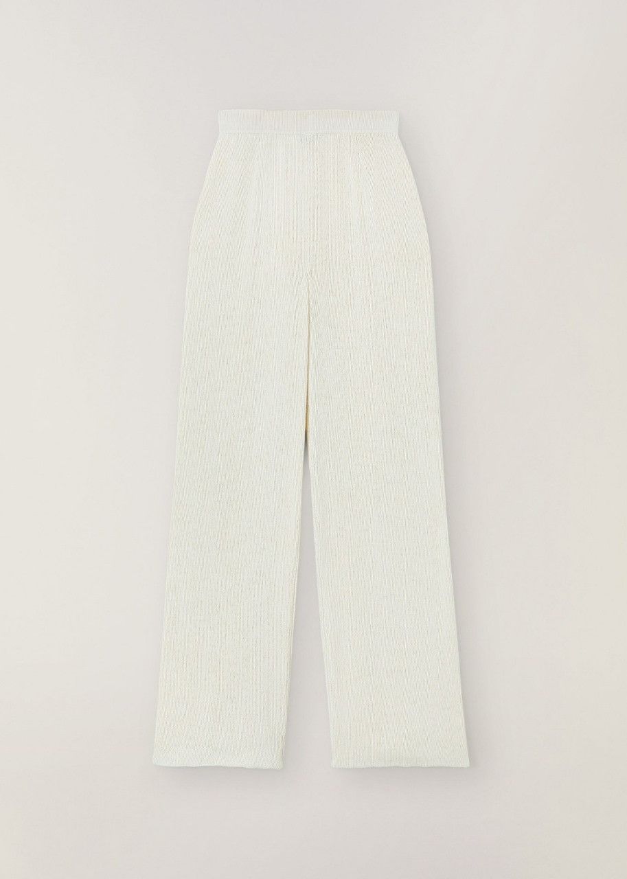 image of Loro Piana O1Srvl11E0424 Trouser In White, Women's (Size 26)