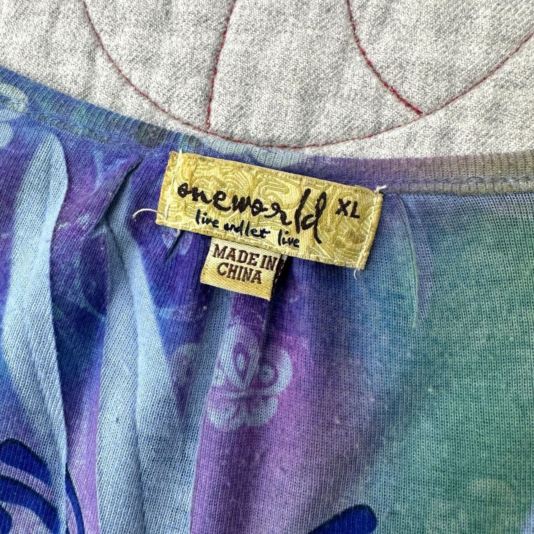 Vintage One World Purple Mandala Boho Top - Extra Large Womens Size L / US 10 / IT 46 - 2 Thumbnail