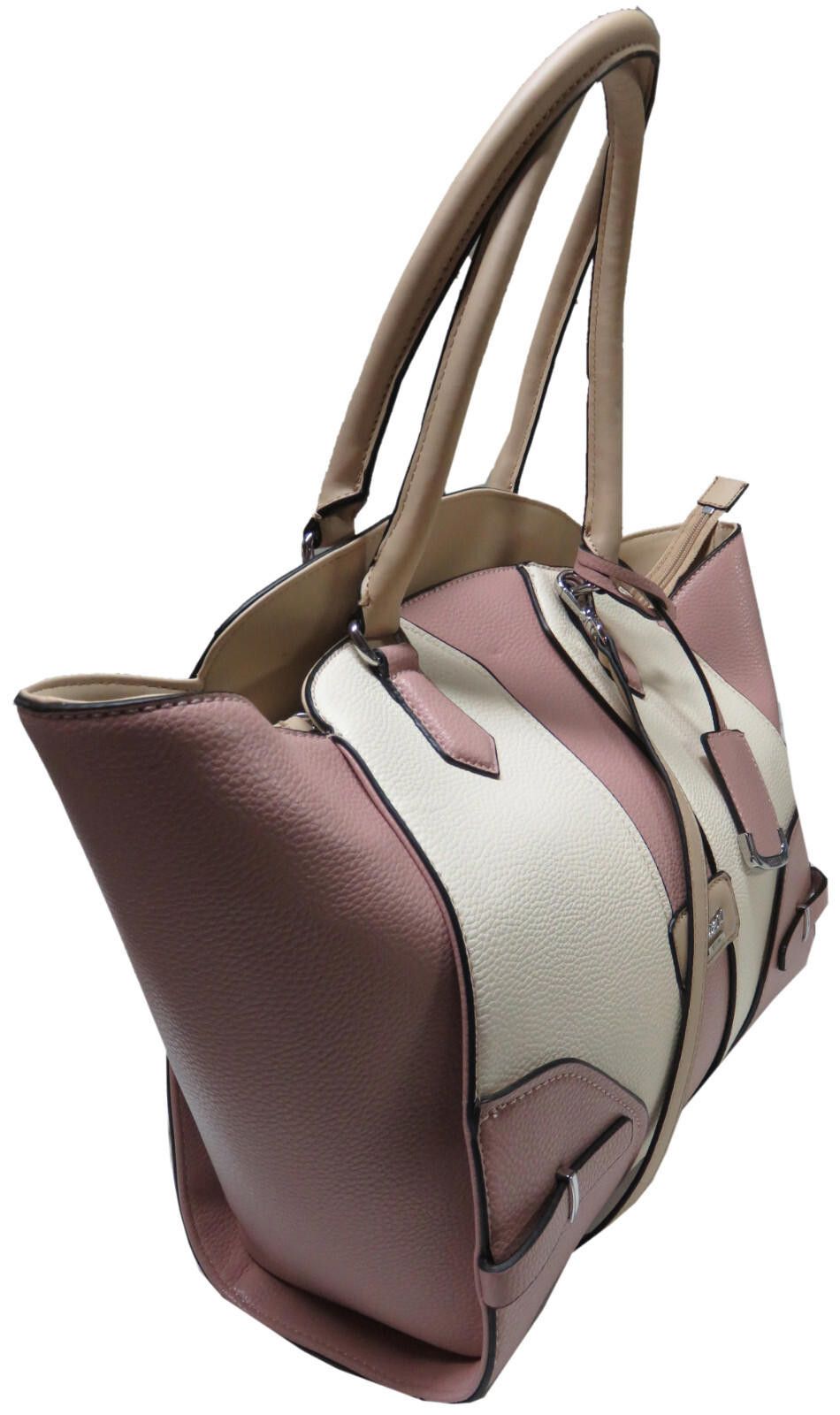 Guess Guess Purse Satchel Crossbody Tote Handbag Pink / Ecru NWOT Size ONE SIZE - 2 Thumbnail