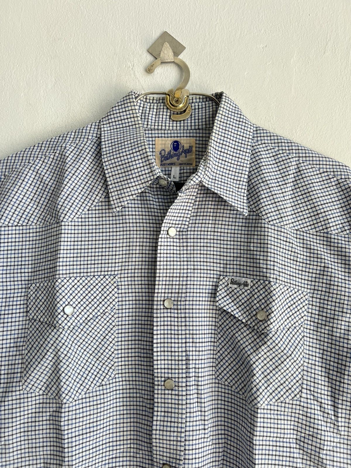 Bape Vintage 1990s Bathing Ape Busy Work Plain Western B/D Shirt Size US L / EU 52-54 / 3 - 3 Thumbnail