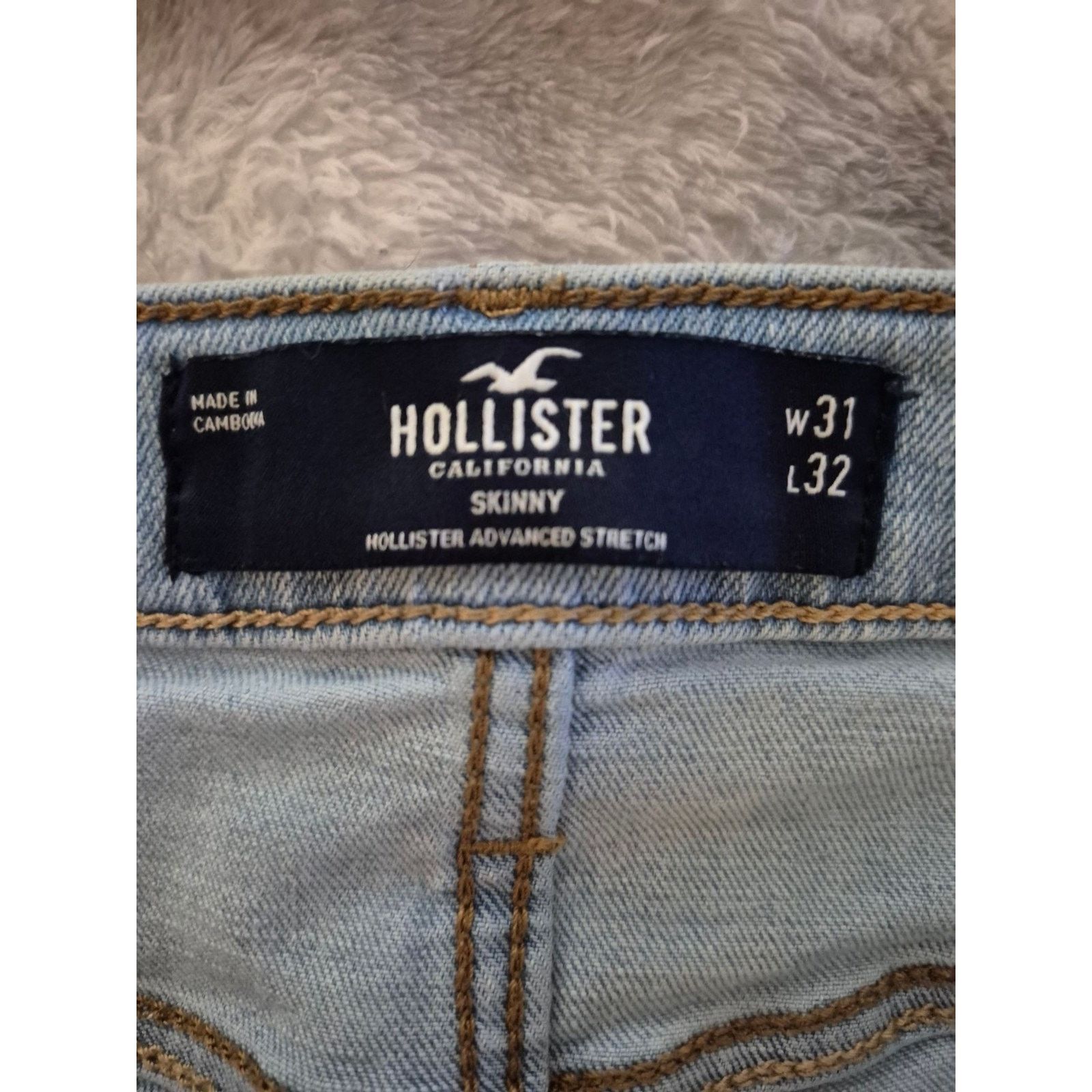 Hollister Hollister Skinny Jeans W31 L32 Light Wash Distressed Size 31" - 3 Thumbnail