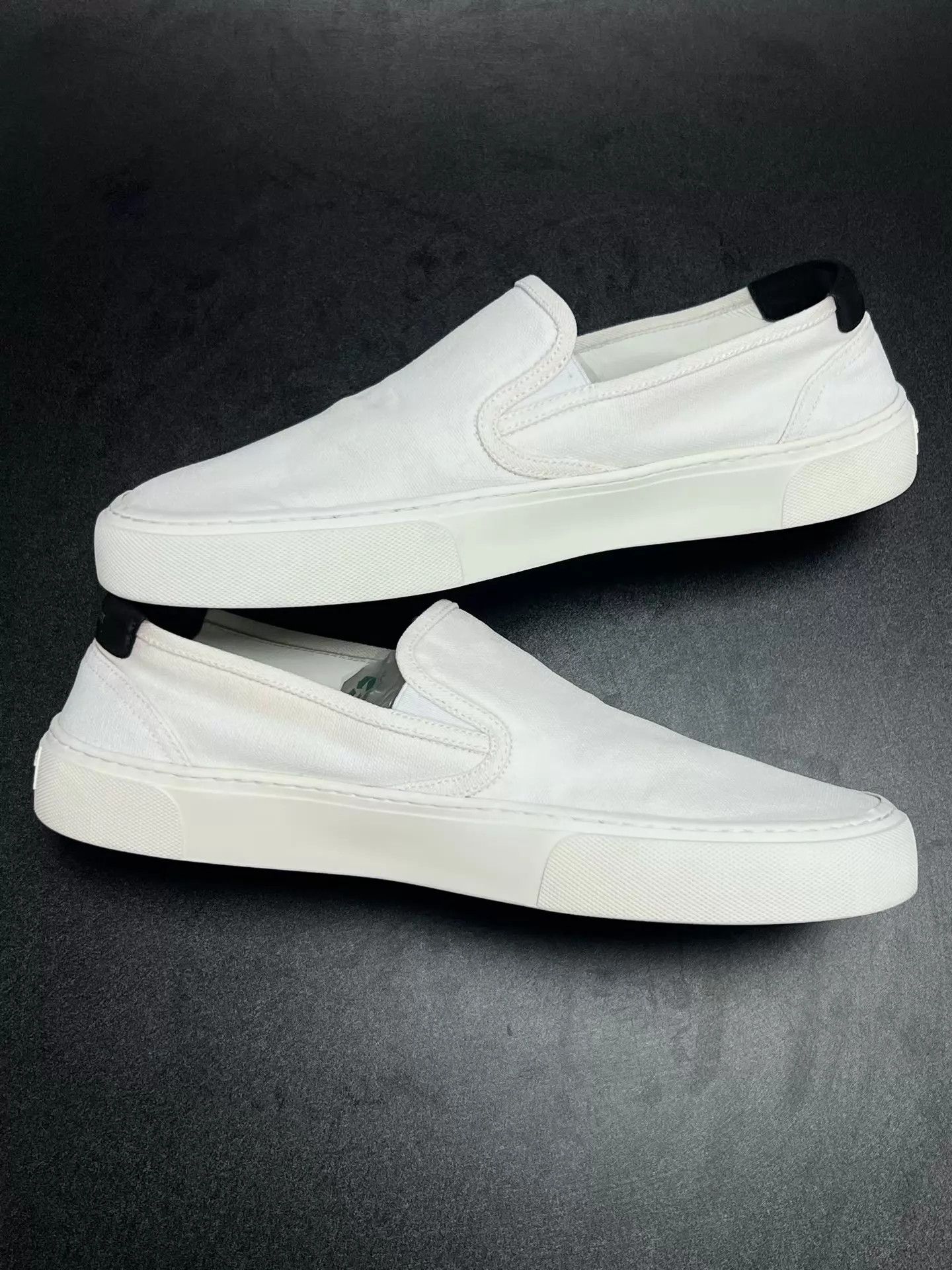 Saint Laurent Paris SLP White Low-Top Canvas Sneaker 44 Like New Size US 11 / EU 44 - 6 Thumbnail