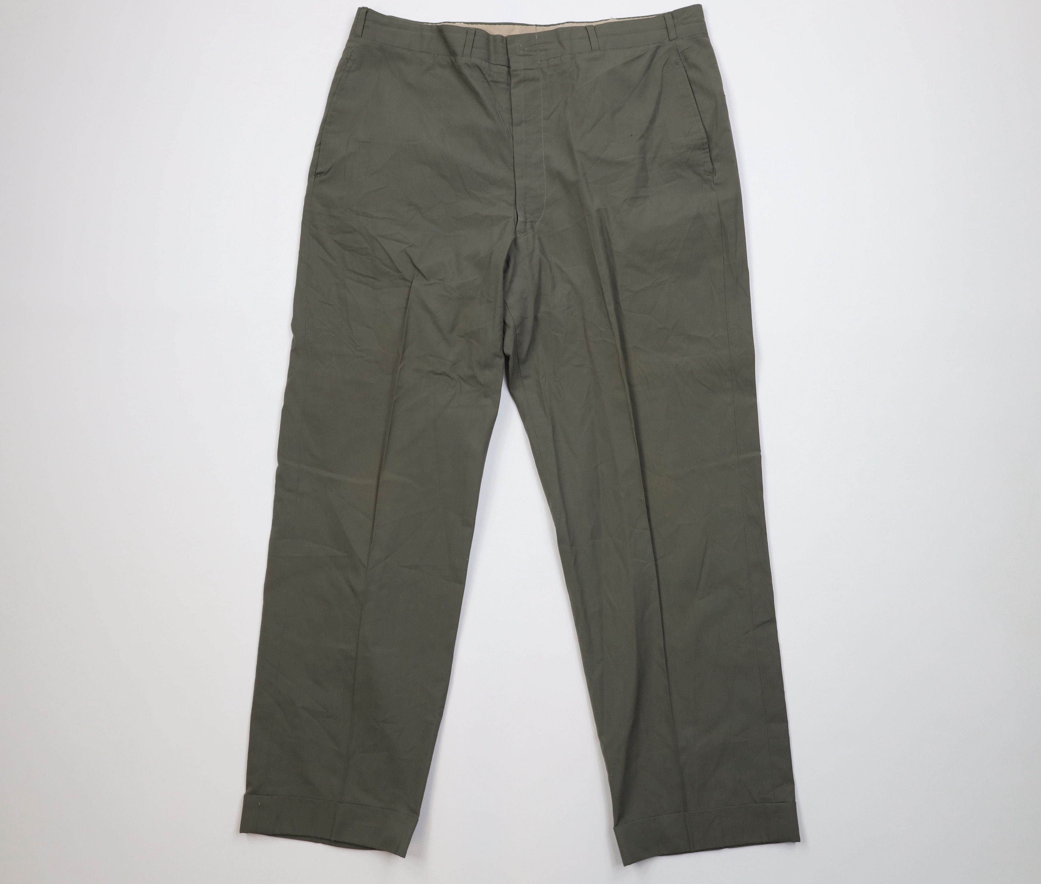 Vintage Vintage 50s Streetwear Lightweight Chino Pants Green USA Size US 34 / EU 50 - 1 Thumbnail