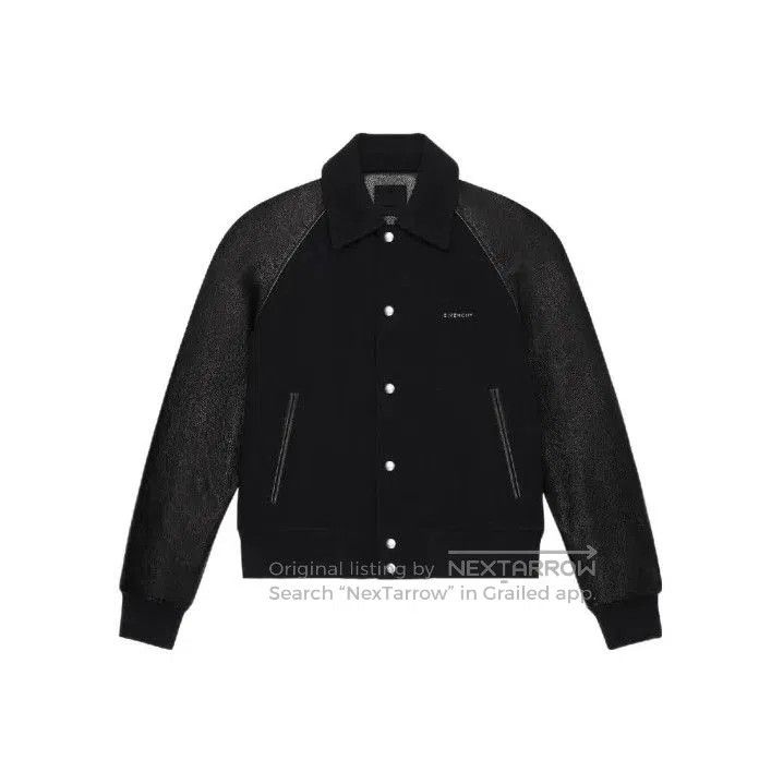 Givenchy GIVENCHY Logo Wool Leather Paneled Jacket. Size US M / EU 48-50 / 2 - 1 Thumbnail