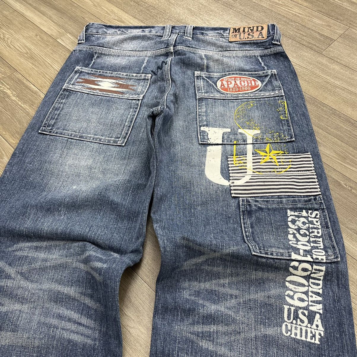 If Six Was Nine × Japanese Brand × Le Grande Bleu (L.G.B.) Mind of USA Distressed Patch Work Double Knee Painted Jeans Size US 32 / EU 48 - 19 Thumbnail