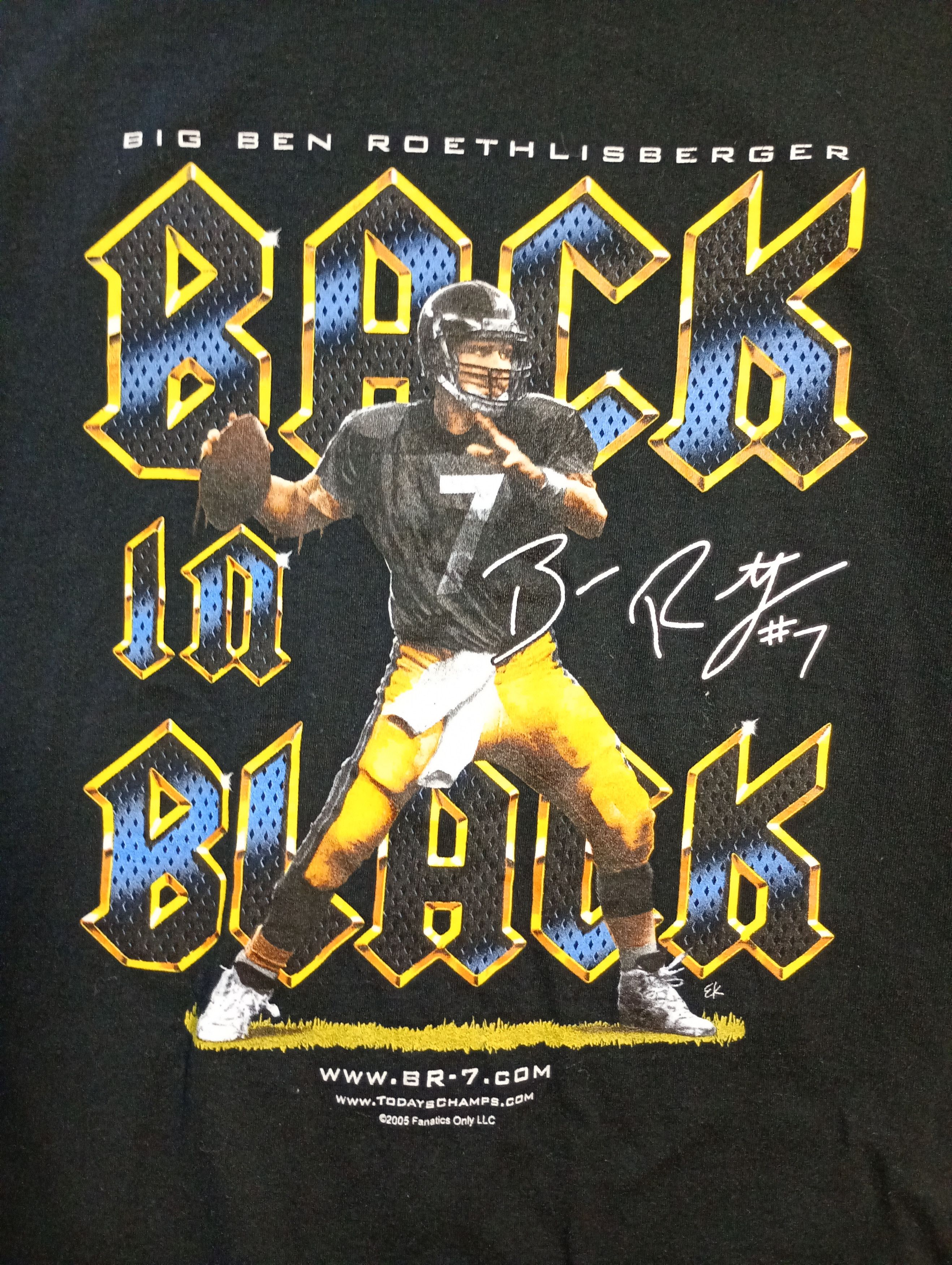 Gildan Gildan NFL Big Ben Back in Black T-Shirt 2005 Size US M / EU 48-50 / 2 - 6 Thumbnail
