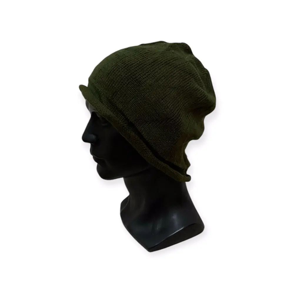 Japanese Brand Military Colour Japanese Brand Beanie Hat Size ONE SIZE - 1 Thumbnail