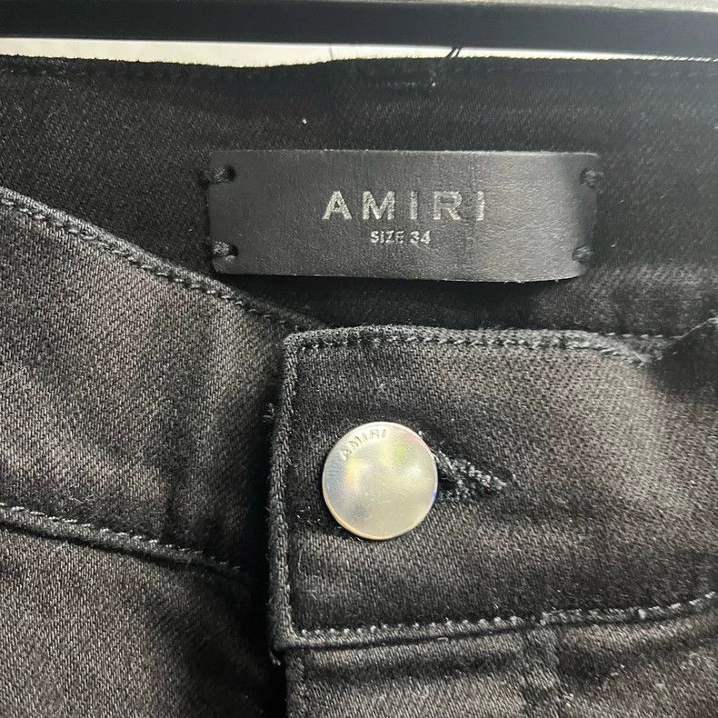 Amiri Amiri Black solid color knee-destructing casual jeans Size US 34 / EU 50 - 5 Thumbnail