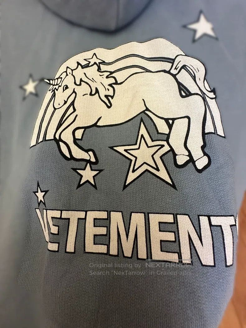 Vetements Vetements Haze Blue Unicorn Hoodie Size US XS / EU 42 / 0 - 4 Thumbnail