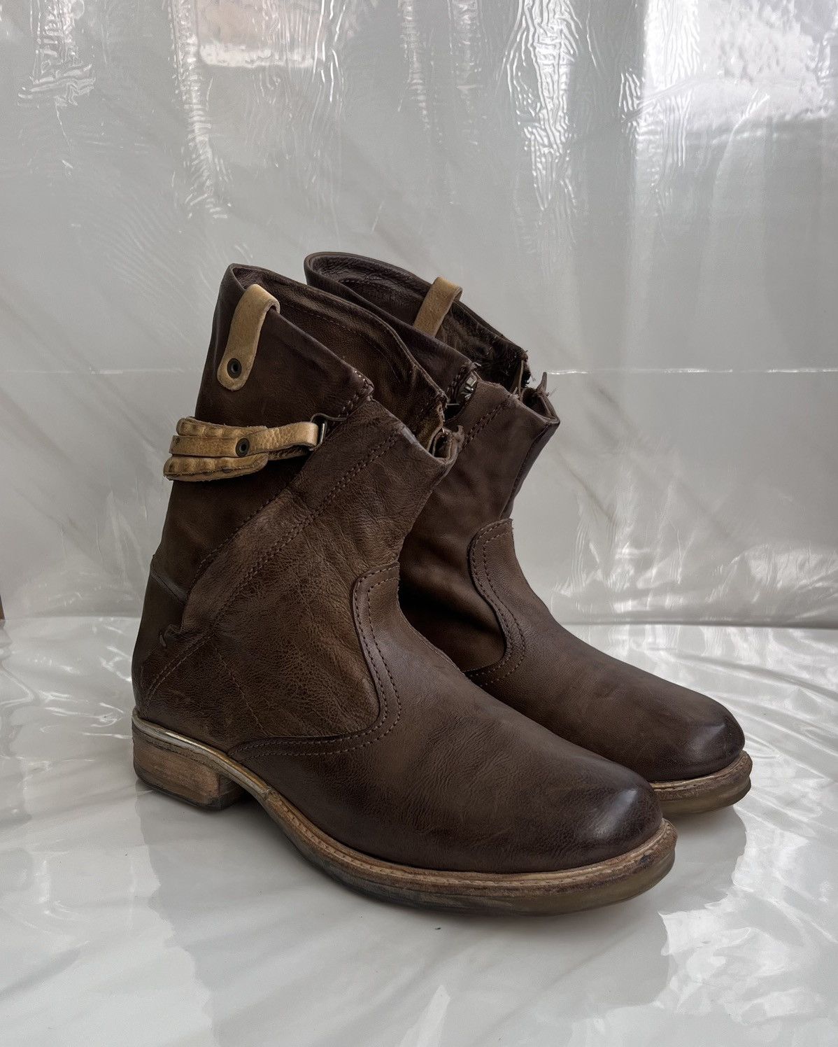 A.S.98 As 98 Airstep Zipper Boho Biker brown distressed boot Size US 8 / IT 38 - 1 Thumbnail