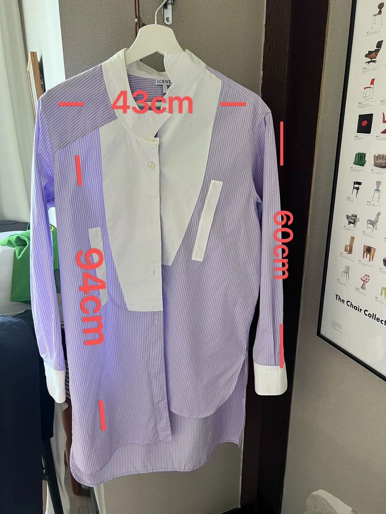 Loewe LOEWE Light purple striped long-sleeved shirt Size XXS / US 00 / IT 34 - 7 Thumbnail