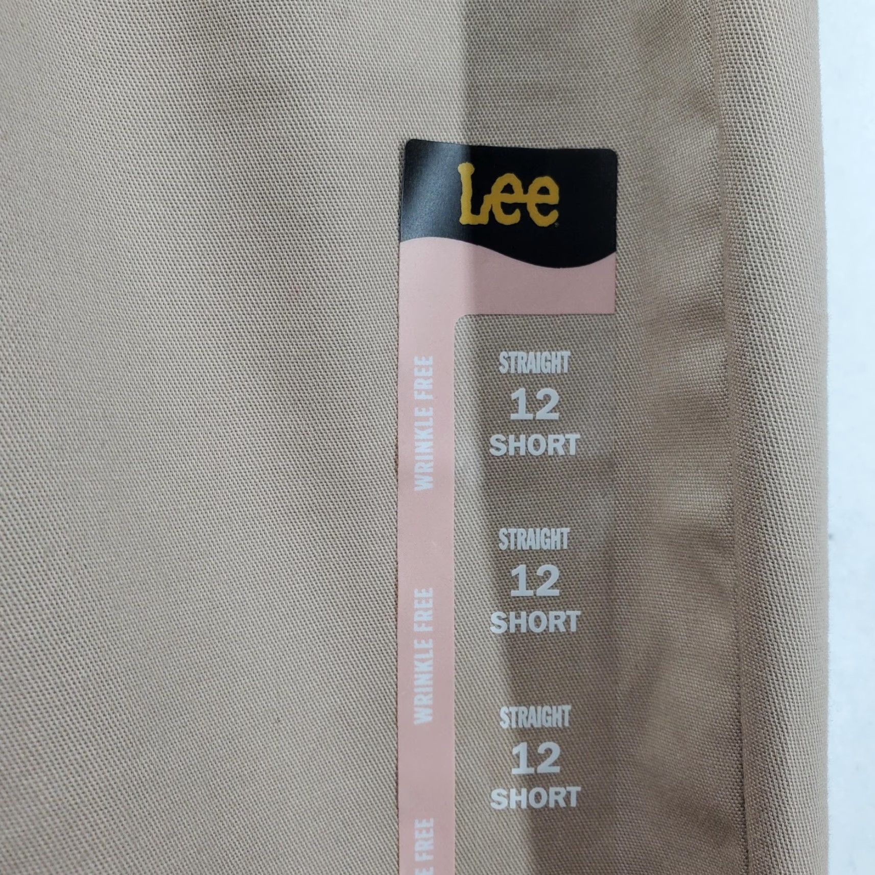 Lee Lee Pants Womens 12 Short Khaki Straight Leg Mid Rise Wrinkle Free Chino Stretch Pants Size 34" / US 12 / IT 48 - 4 Thumbnail
