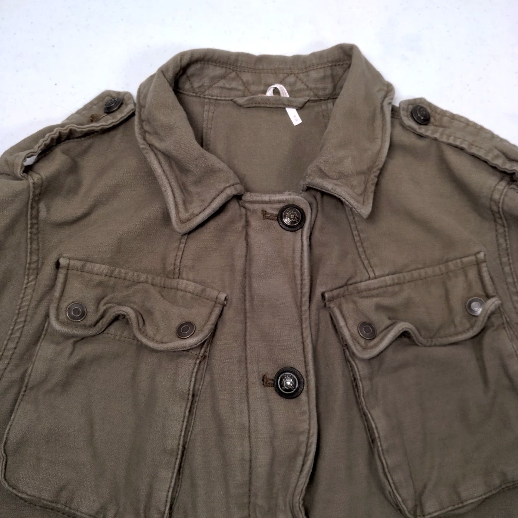 Free People Free People Not Your Brothers Surplus Jacket M Women Green Army Military Utility Pocket Crest Buttons Long Sleeve Button Zip Jacket Size M / US 6-8 / IT 42-44 - 6 Thumbnail