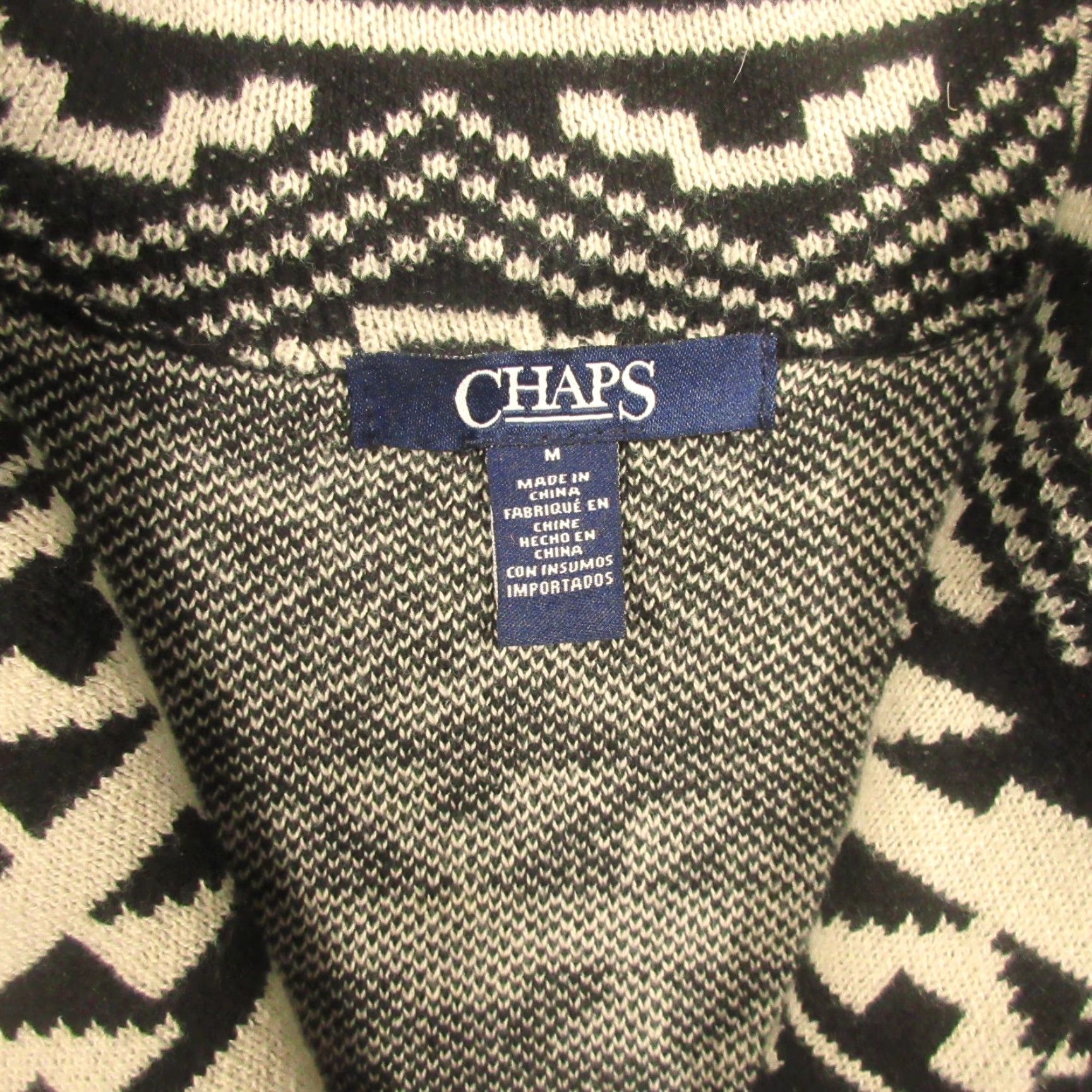 Chaps VINTAGE Chaps Sweater Vest Shirt Adults M Black White Southwestern Aztec Cowgirl Western EUC Size M / US 6-8 / IT 42-44 - 3 Thumbnail