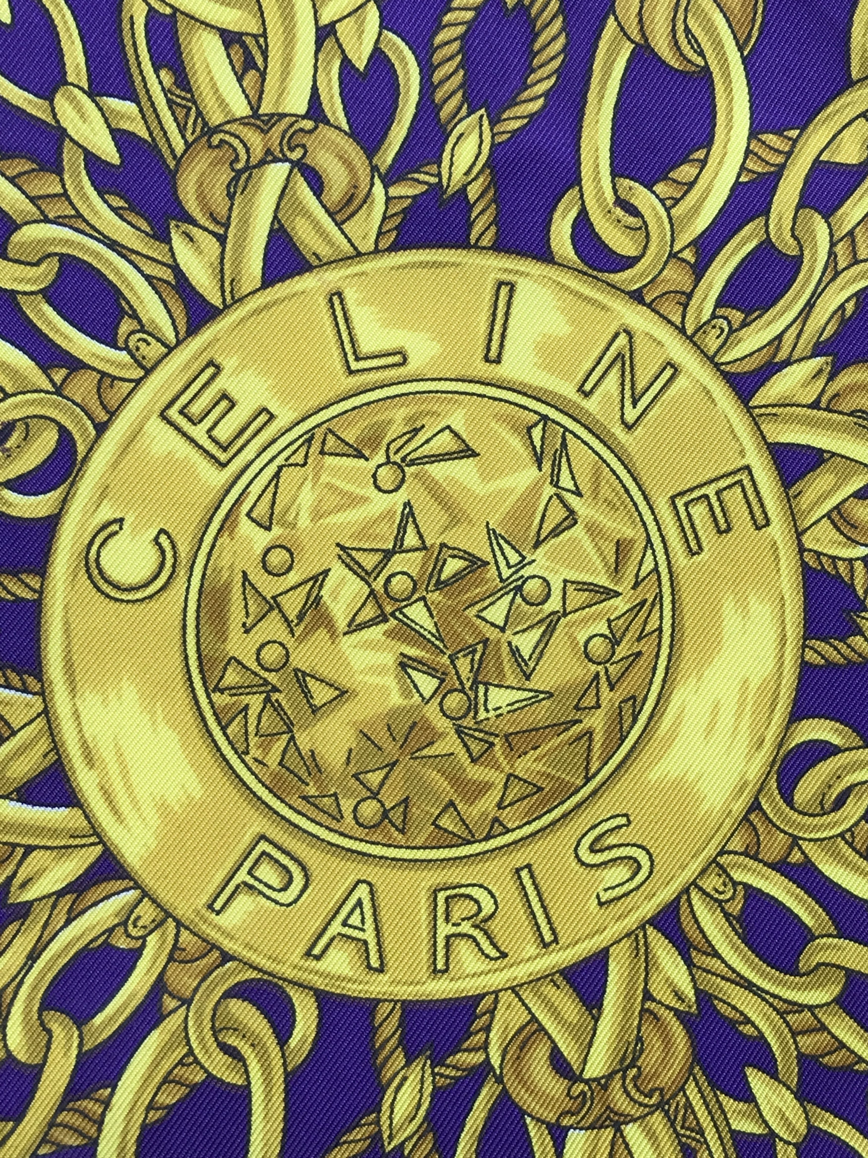Celine Vintage Celine Chain Coin Silk Scarf Size ONE SIZE - 9 Thumbnail