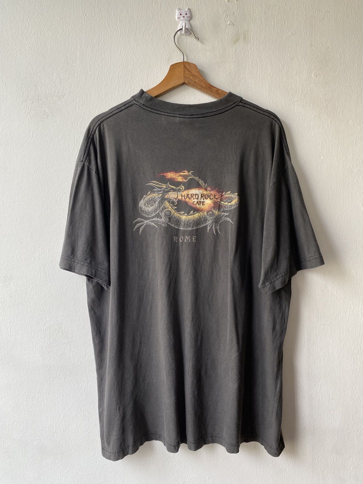 Hard Rock Cafe × Vintage 1990s - Hard Rock Cafe Rome Dragon Graphics Design Size US L / EU 52-54 / 3 - 4 Thumbnail