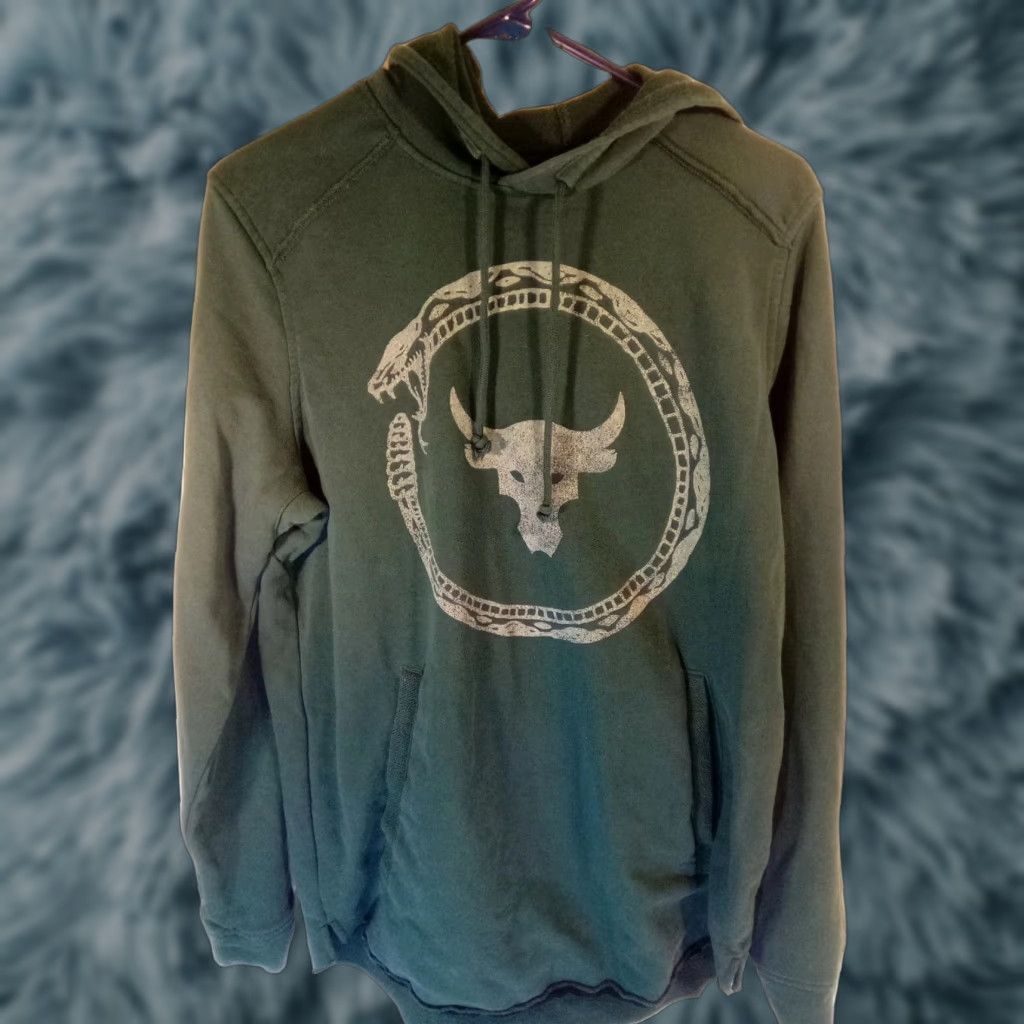 Under Armour Under Armour Loose Fit Hoodie Green M Western Graphic Print Bull Longhorn Pullover Mens Casual Activewear Size US M / EU 48-50 / 2 - 1 Thumbnail