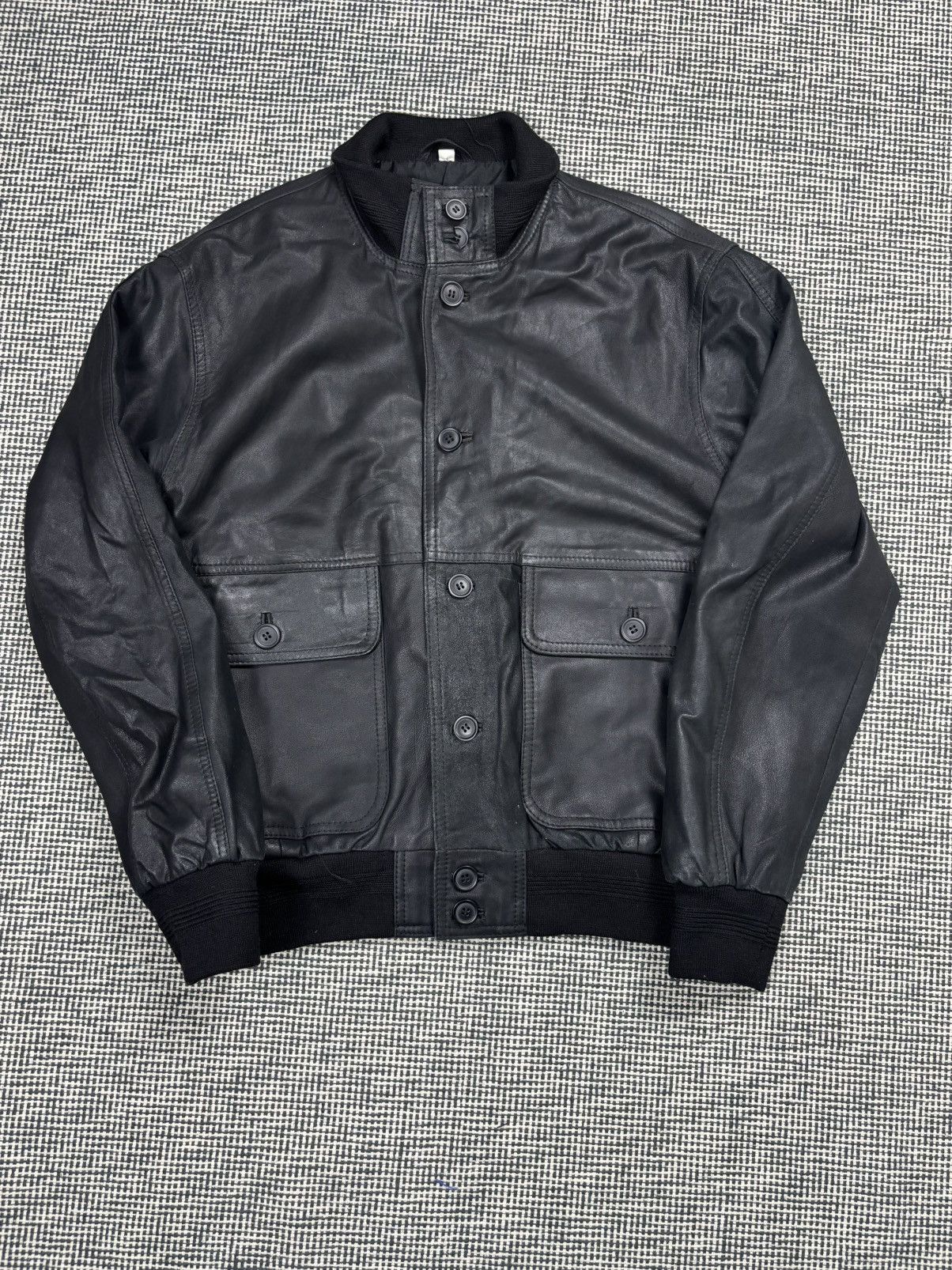 Leather Boxy genuine leather bomber jacket avant garde vintage Size US L / EU 52-54 / 3 - 1 Thumbnail
