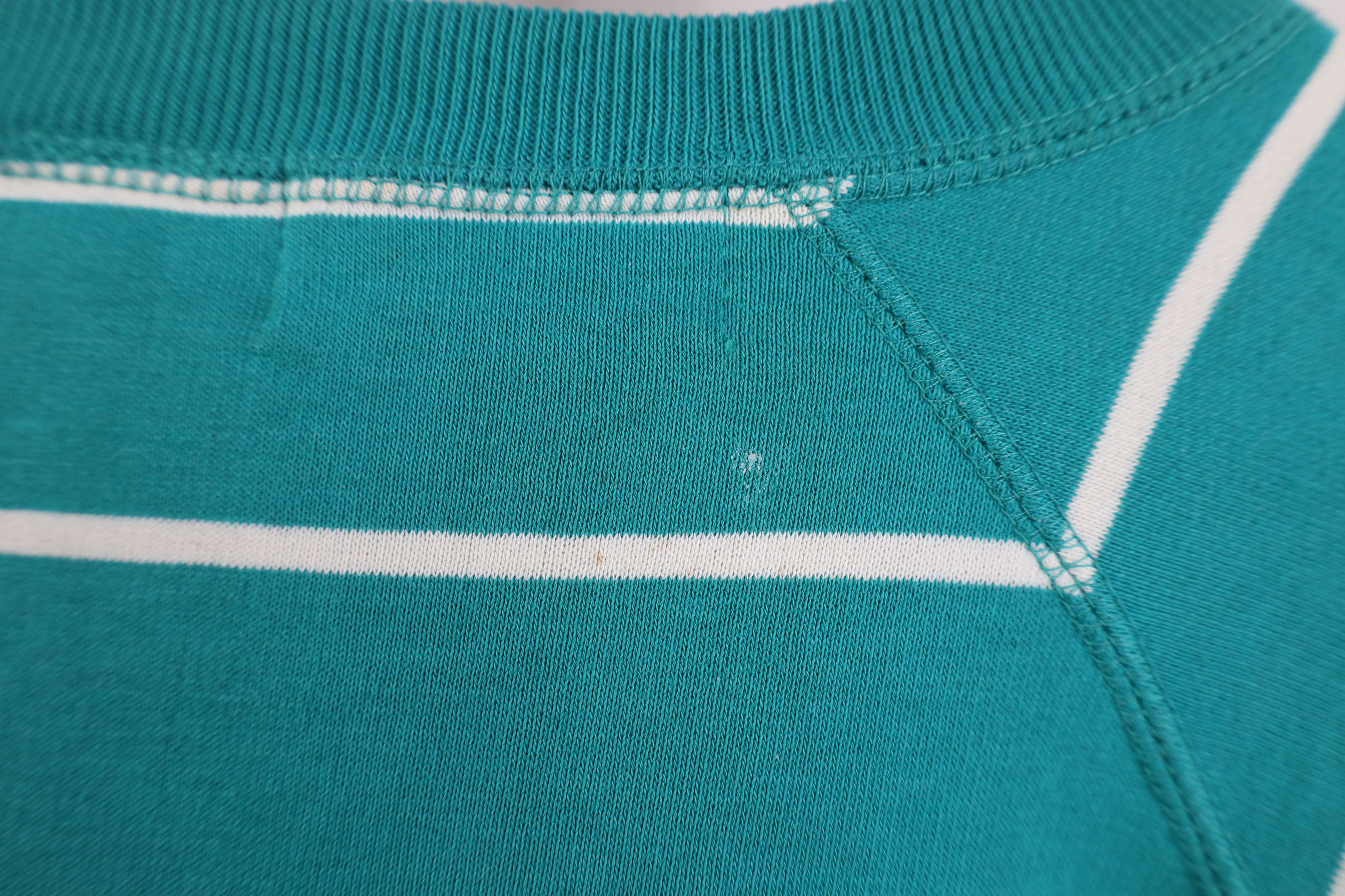 Eddie Bauer Vintage 90s Eddie Bauer Striped Crewneck Sweatshirt Teal Size L / US 10 / IT 46 - 9 Thumbnail