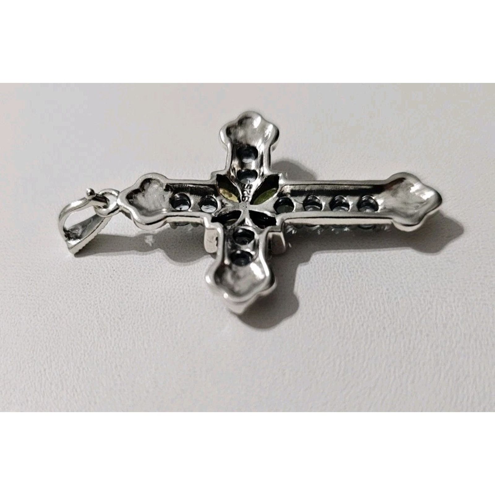 Other Silver 925 Colorful Stone Cross Pendant Charm Size ONE SIZE - 4 Thumbnail
