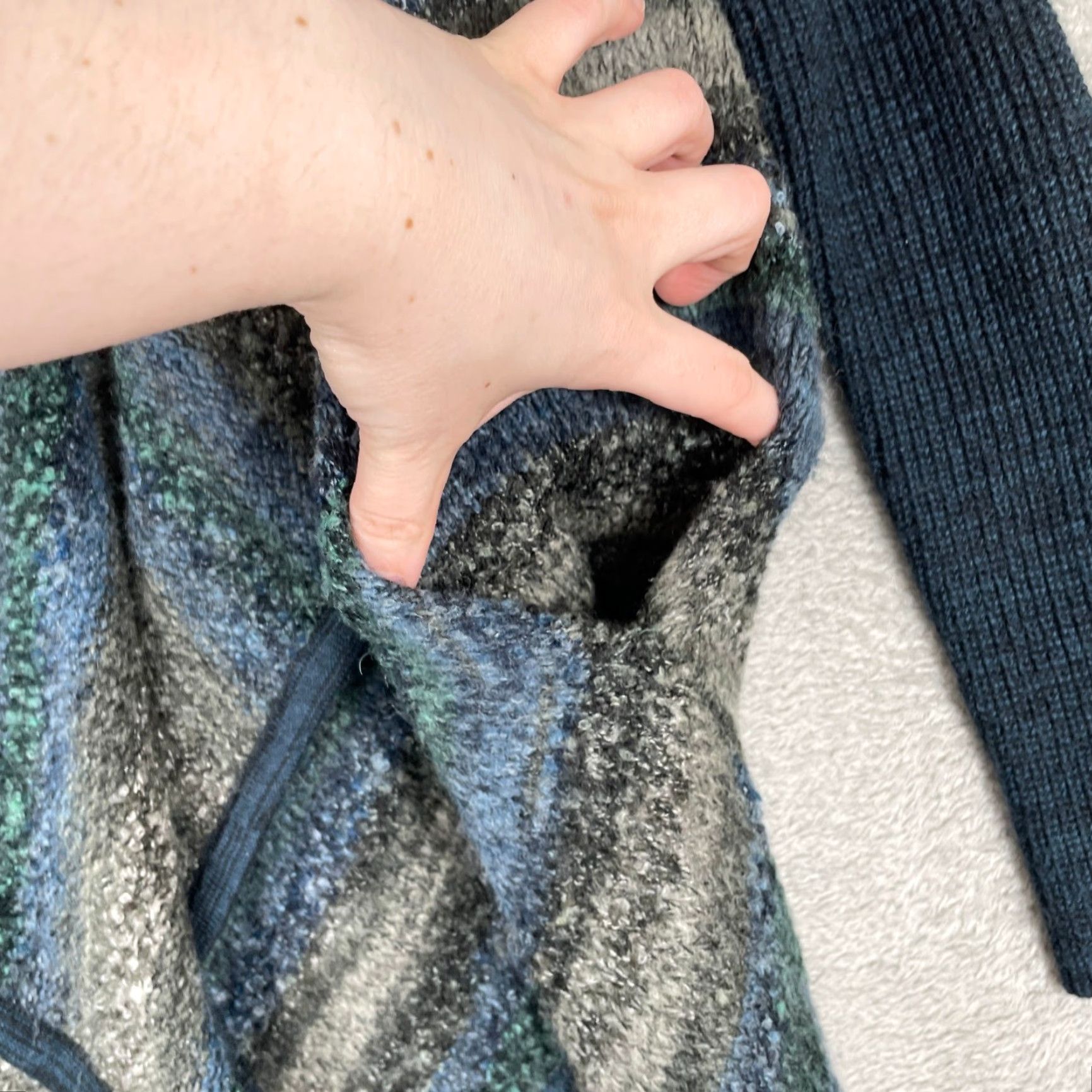 Vintage VINTAGE Curio New York Cardigan Women L Striped Draped Open Wool Blend Lagenlook Size L / US 10 / IT 46 - 2 Thumbnail