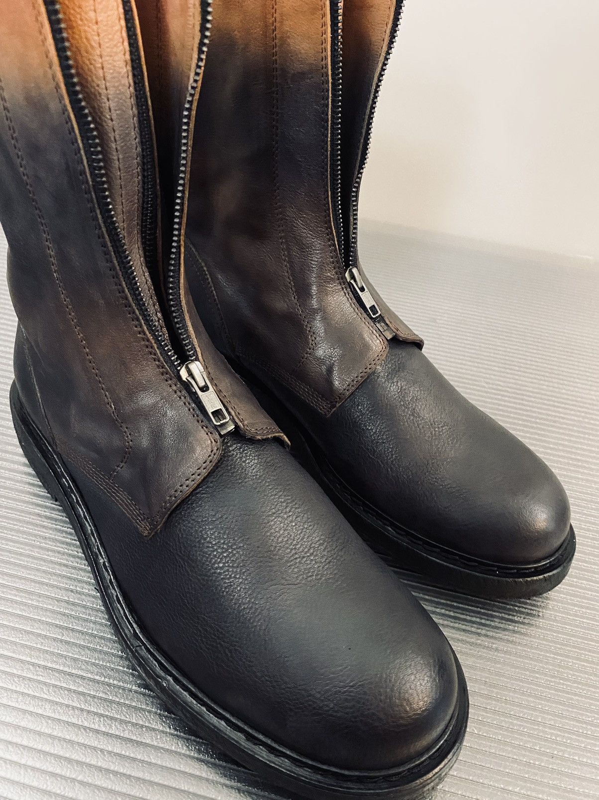 Ann Demeulemeester Ann Demeulemeester 🇮🇹 cognac/blk degrade dayzero boots 11 NEW Size US 11 / EU 44 - 14 Thumbnail