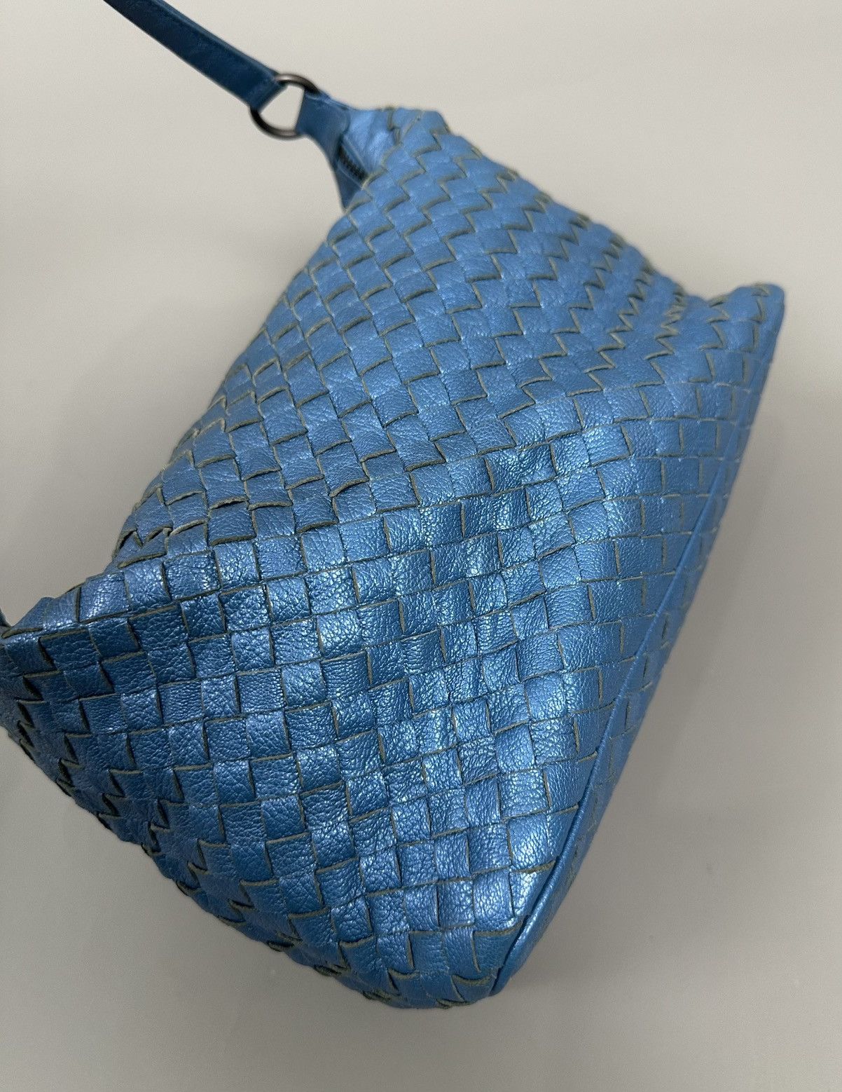 Bottega Veneta Bottega Veneta - Zip Hobo Intrecciato Nappa - Metallic Blue Size ONE SIZE - 9 Thumbnail