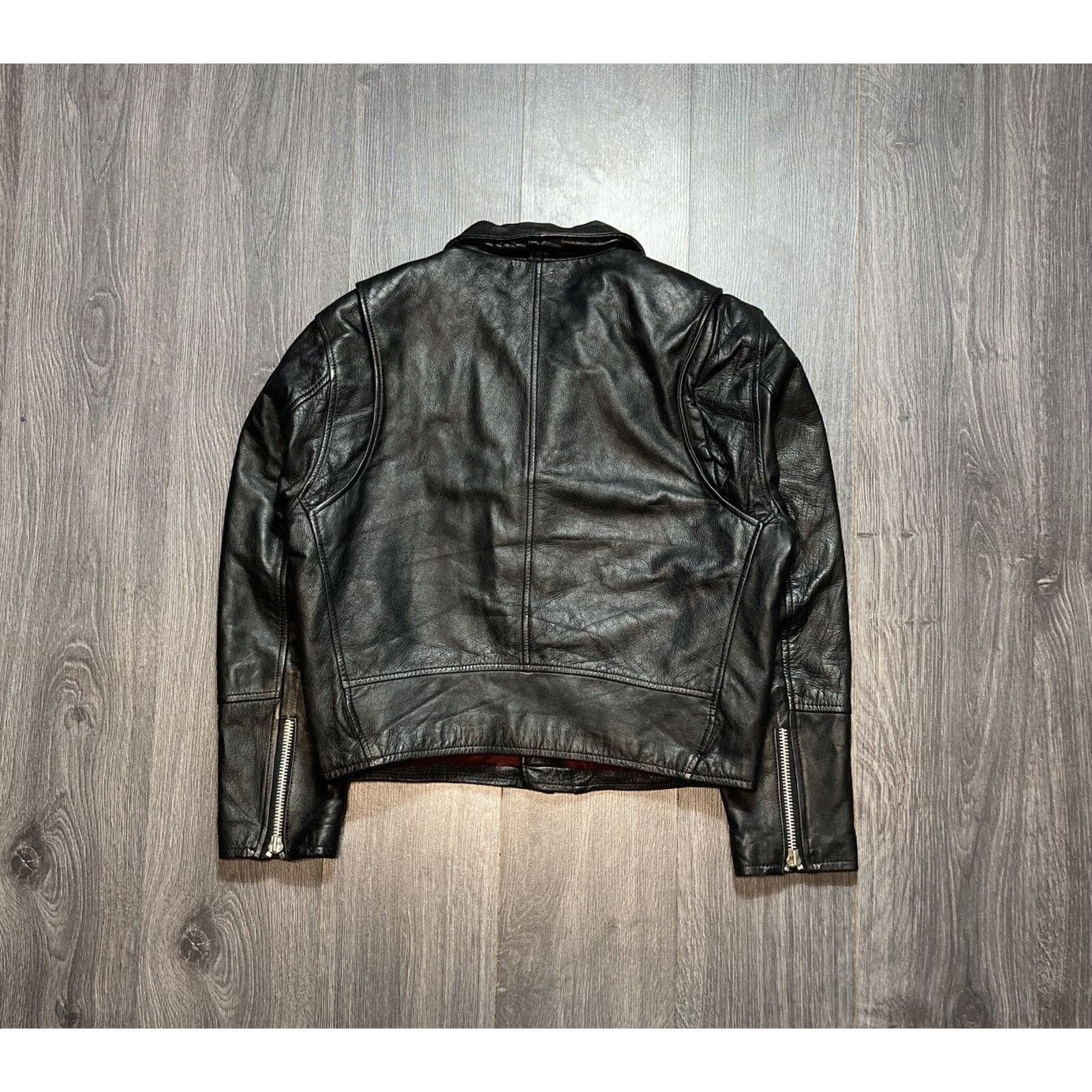 Genuine Leather Vintage 90s Leather Cropped Punk Rock Jacket Size US M / EU 48-50 / 2 - 6 Thumbnail