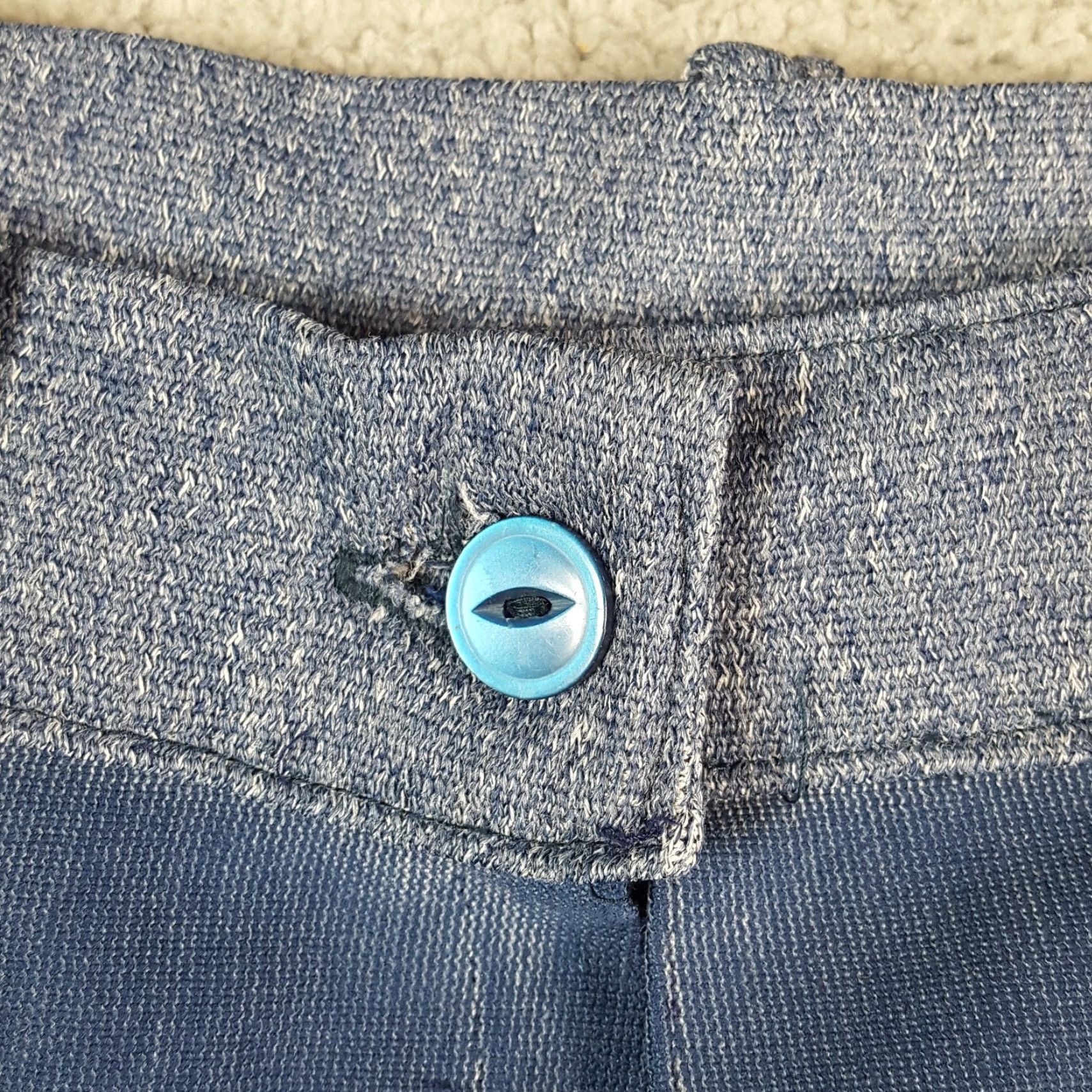Denime Vintage 60s 70s Flared Denim Pants Women Size S Hippie Navy Deck Western Pedal Pushers Jeans Size 28" / US 6 / IT 42 - 3 Thumbnail