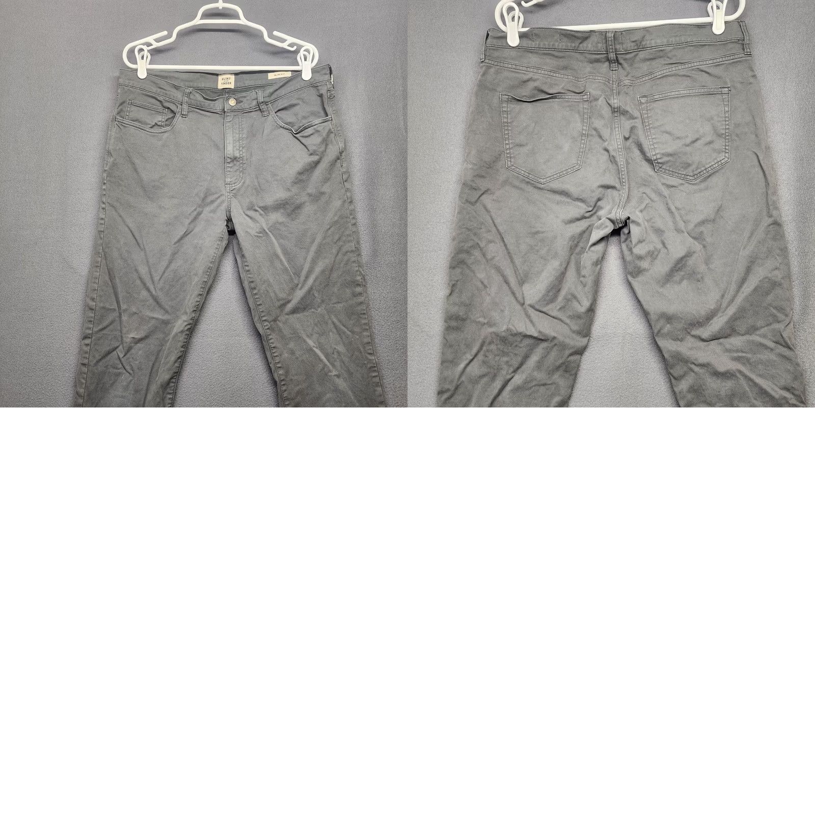 Flint And Tinder Flint and Tinder Pants Mens Slim Gray 5 Pocket Stretch Cotton Twill 36x36 Straight/Regular Size 36 Size US 36 / EU 52 - 9 Thumbnail
