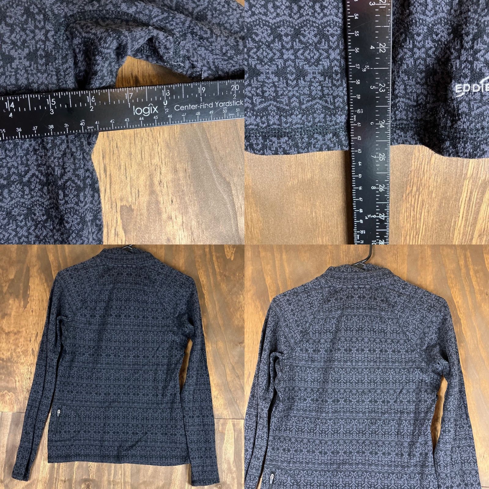 Eddie Bauer VINTAGE Eddie Bauer Womens Jacket Gray Black 1/4 Zip Outdoor Pullover Cotton Blend M Size M / US 6-8 / IT 42-44 - 8 Thumbnail