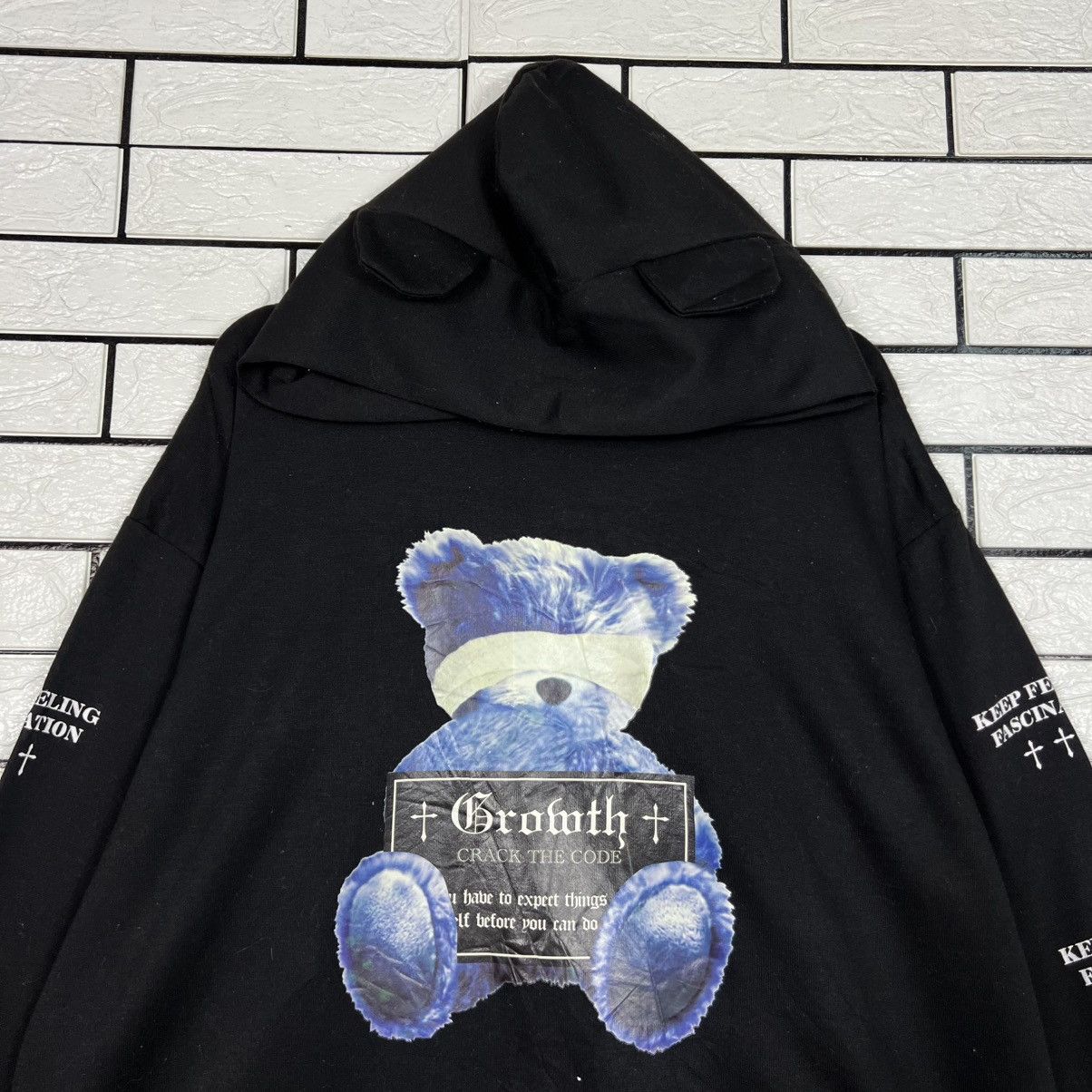Japanese Brand Blind Bear Graphic Big Logo Lolita Punk Hoodies #4209-C192 Size US XL / EU 56 / 4 - 2 Thumbnail