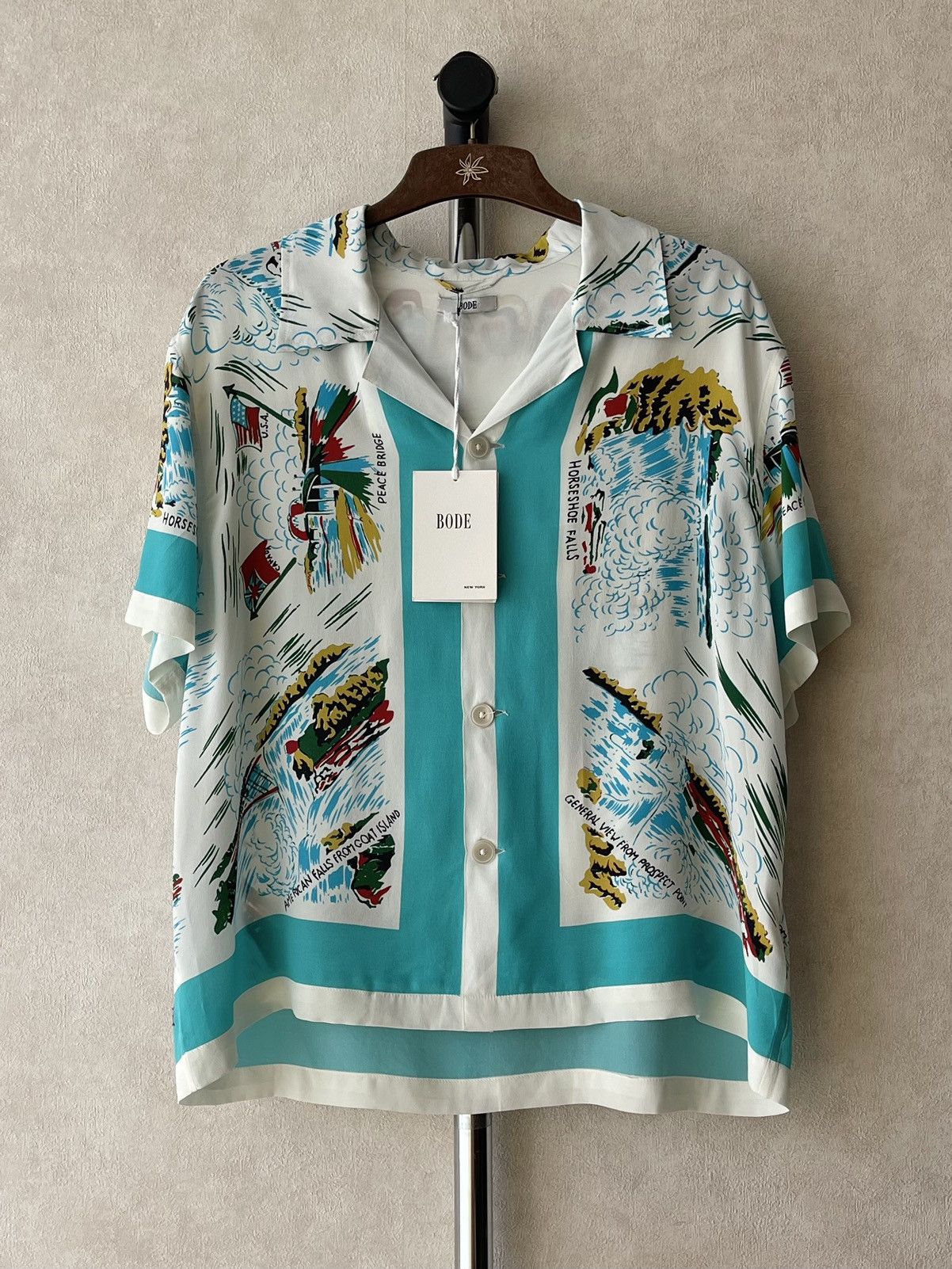 Bode BODE SS23 Niagara Souvenir SS Silk Shirt S/M - NWT Ltd Ed Size US M / EU 48-50 / 2 - 1 Thumbnail