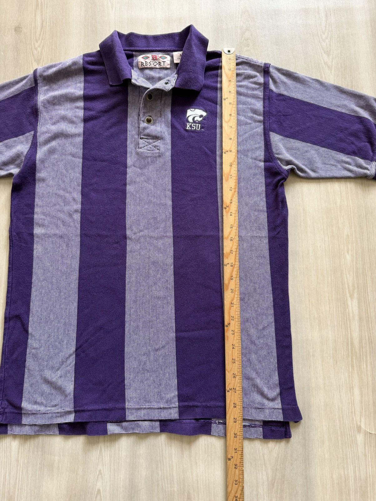 Vintage Vintage 90s Kansas Wildcats Striped Polo Sz M Size US M / EU 48-50 / 2 - 5 Thumbnail