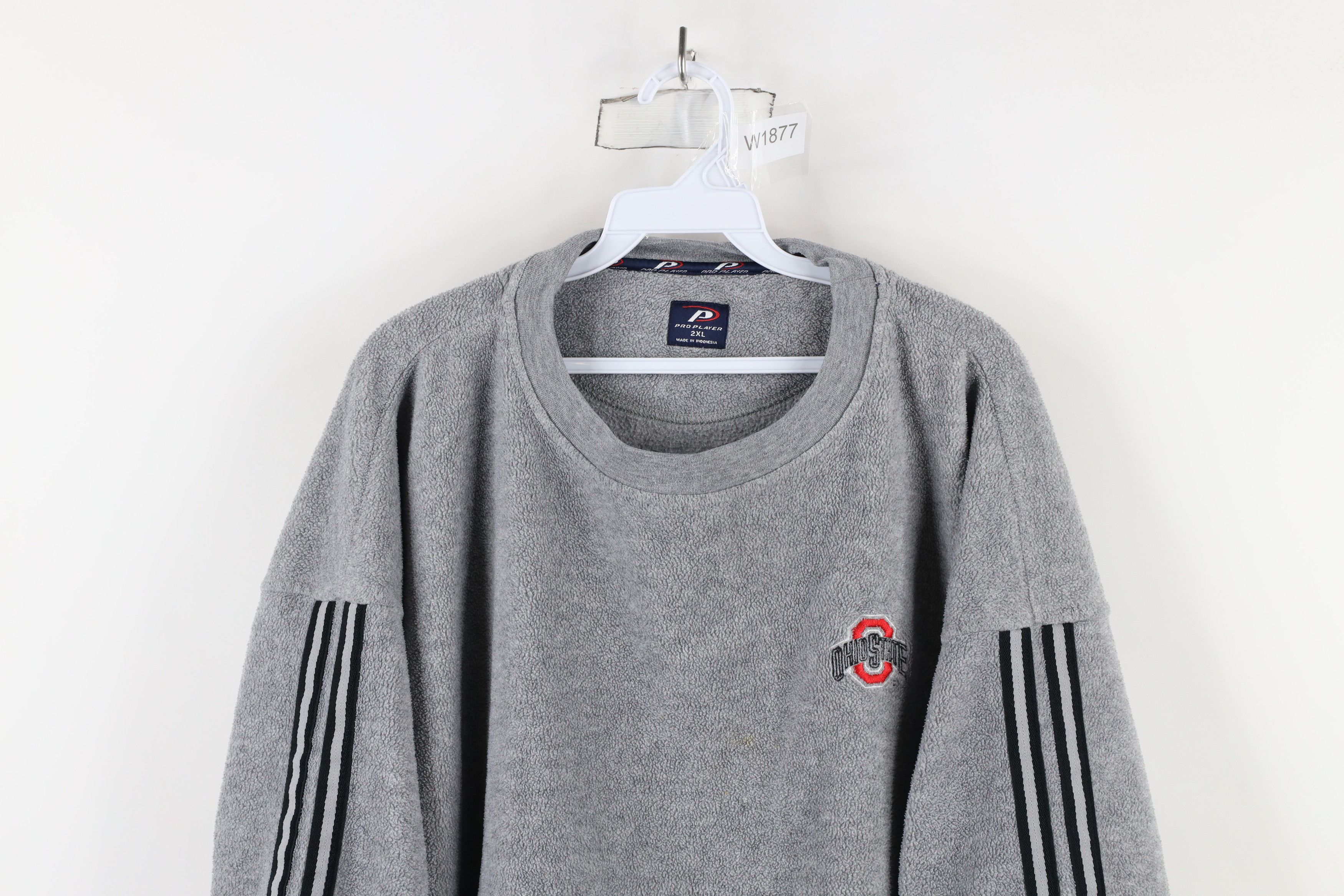 Vintage Vintage 90s Striped State University Fleece Sweater Gray Size US XXL / EU 58 / 5 - 2 Thumbnail