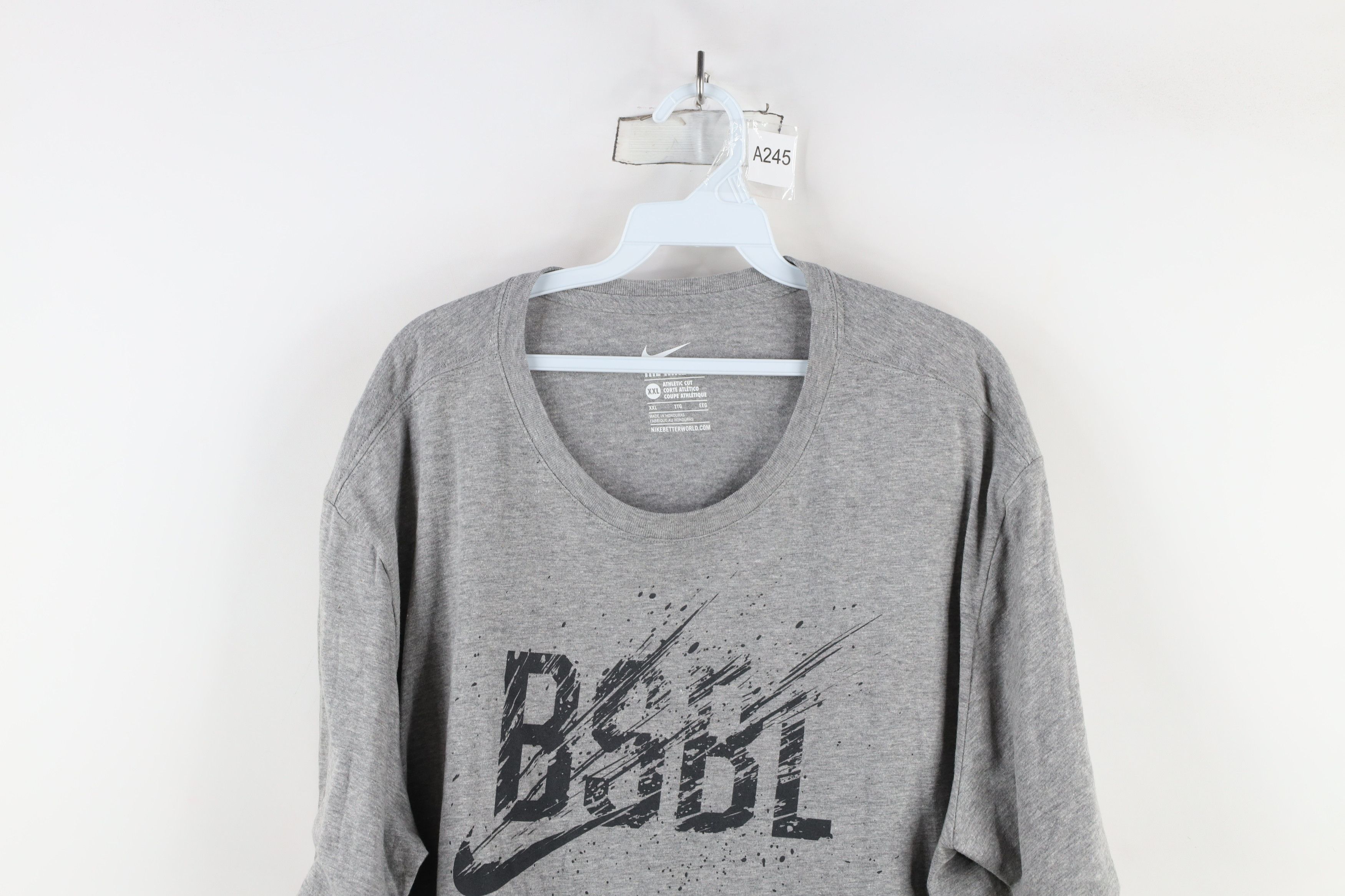 Nike × Vintage Vintage Y2K Nike Baseball Scott Center Swoosh T-Shirt Gray Size US XXL / EU 58 / 5 - 2 Thumbnail