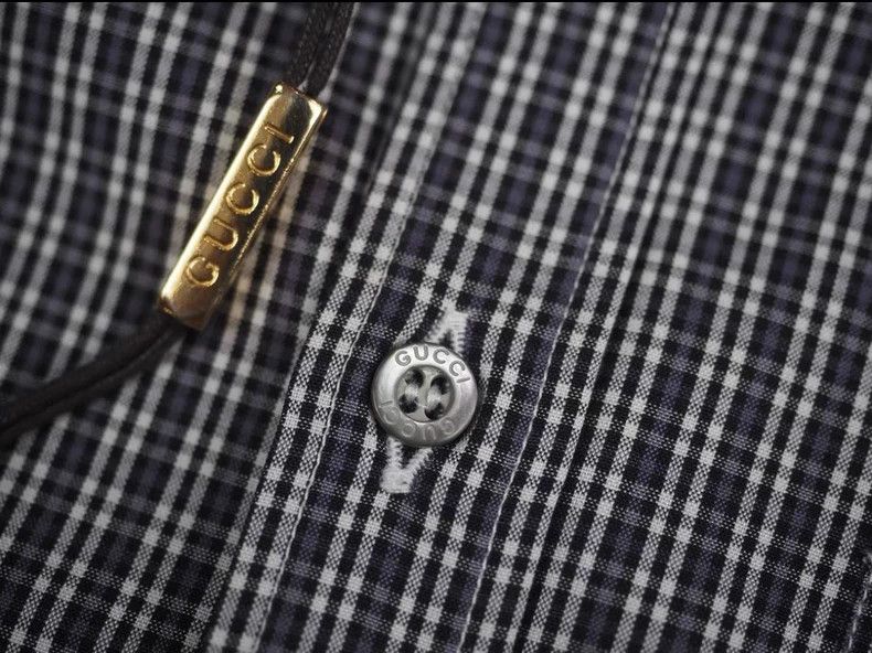 Gucci GUCCI Dark blue little plaid old money shirt Size US XXS / EU 40 - 4 Thumbnail