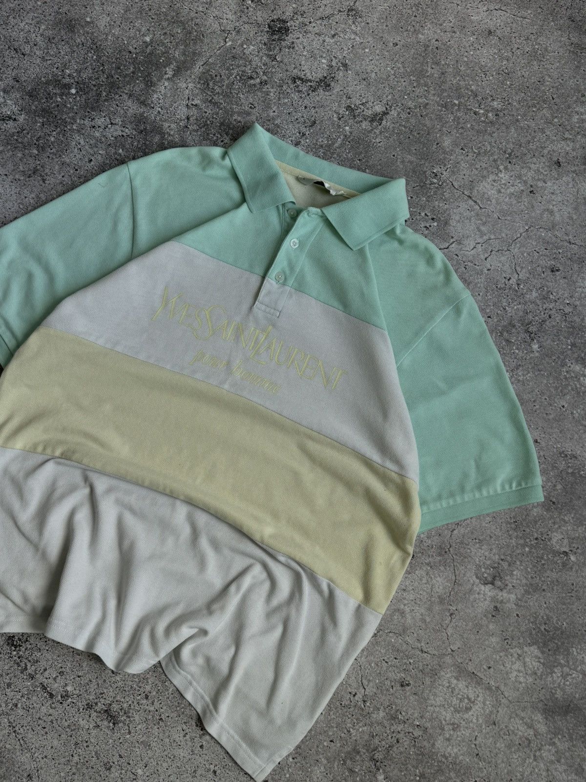Vintage × Yves Saint Laurent Vintage YSL big logo Y2K polo t-shirt Size US L / EU 52-54 / 3 - 2 Thumbnail