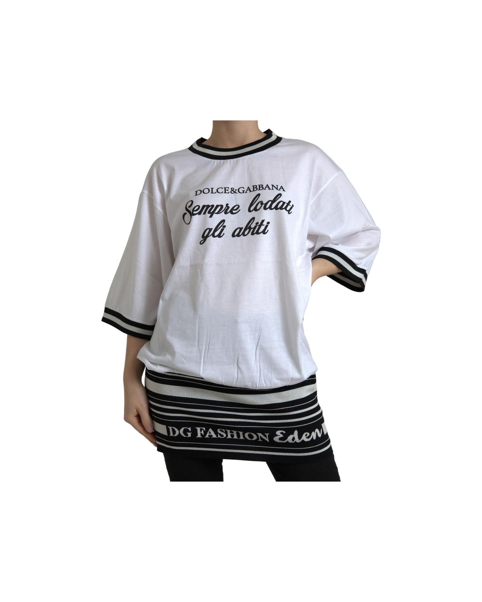 image of Dolce Gabbana Fashion Crew Neck Tee T-Shirt in White, Women's (Size Medium)