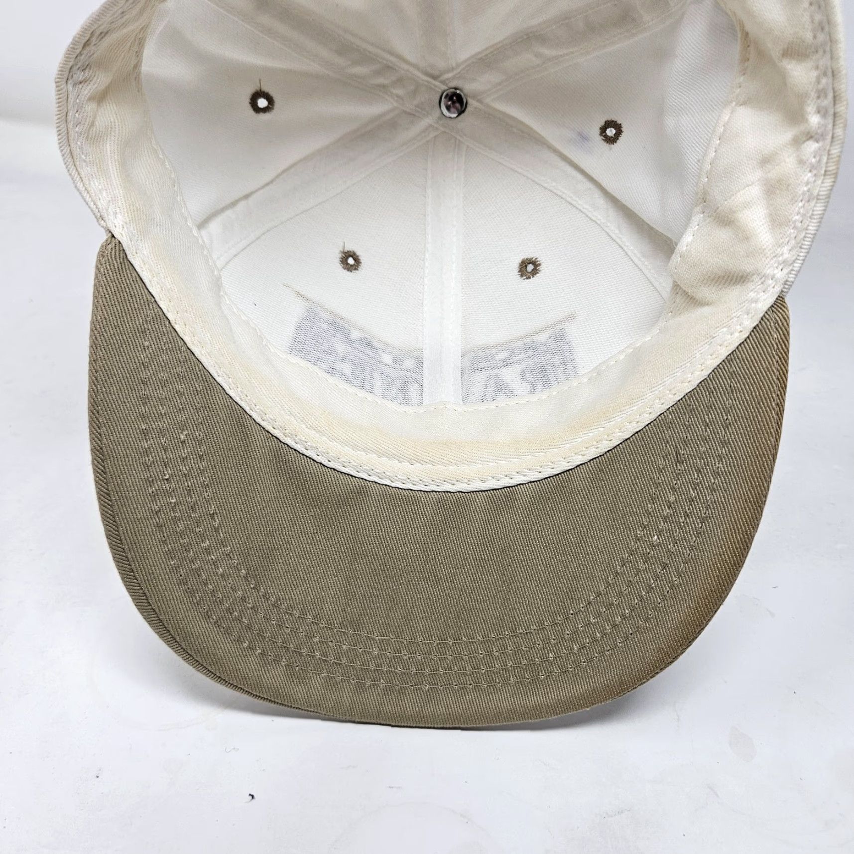 Vintage ROXY Mountain Ravines Course Hat Cap Strap Back White Tan Golf Embroidered Mens Adjustable One Size Fits Most Cap/Buckle Hat Size ONE SIZE - 6 Thumbnail