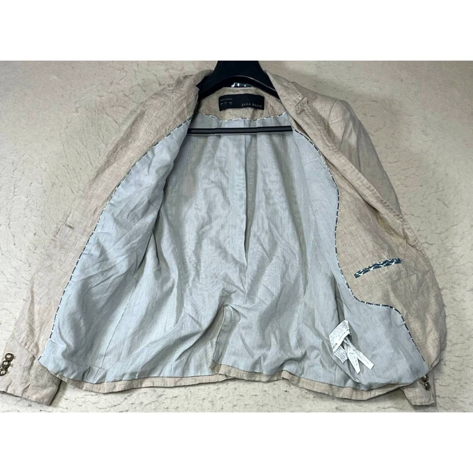 Zara Zara Blazer Womens L Blazer Beige 100% Linen Lined Coat Jacket Long Sleeve Buttoned Mid-Length RegularFit Size L / US 10 / IT 46 - 6 Thumbnail