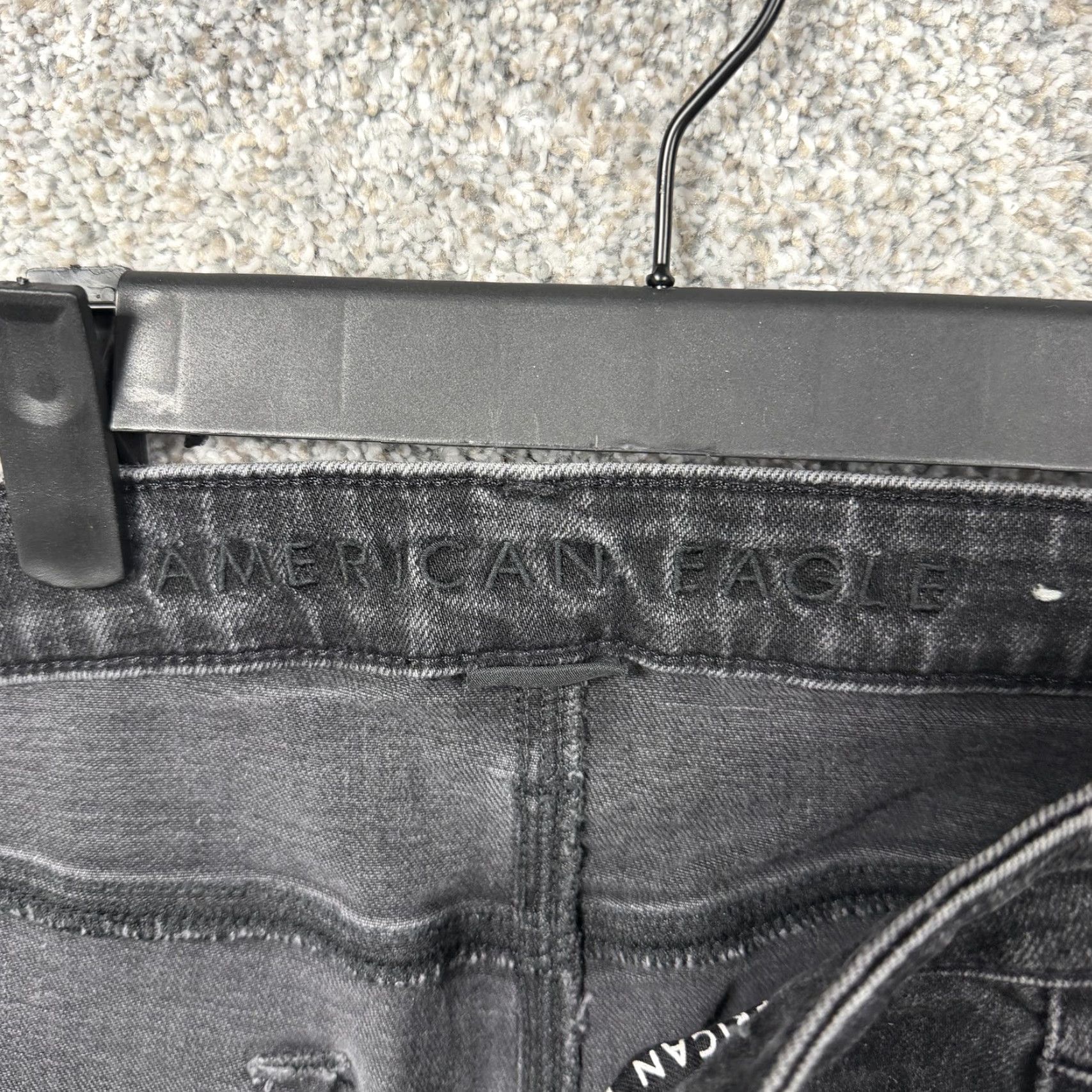 American Eagle Outfitters American Eagle Jeans Mens 34x31 Black Denim Straight Distressed Edgy Streetwear Jeans Size US 34 / EU 50 - 7 Thumbnail